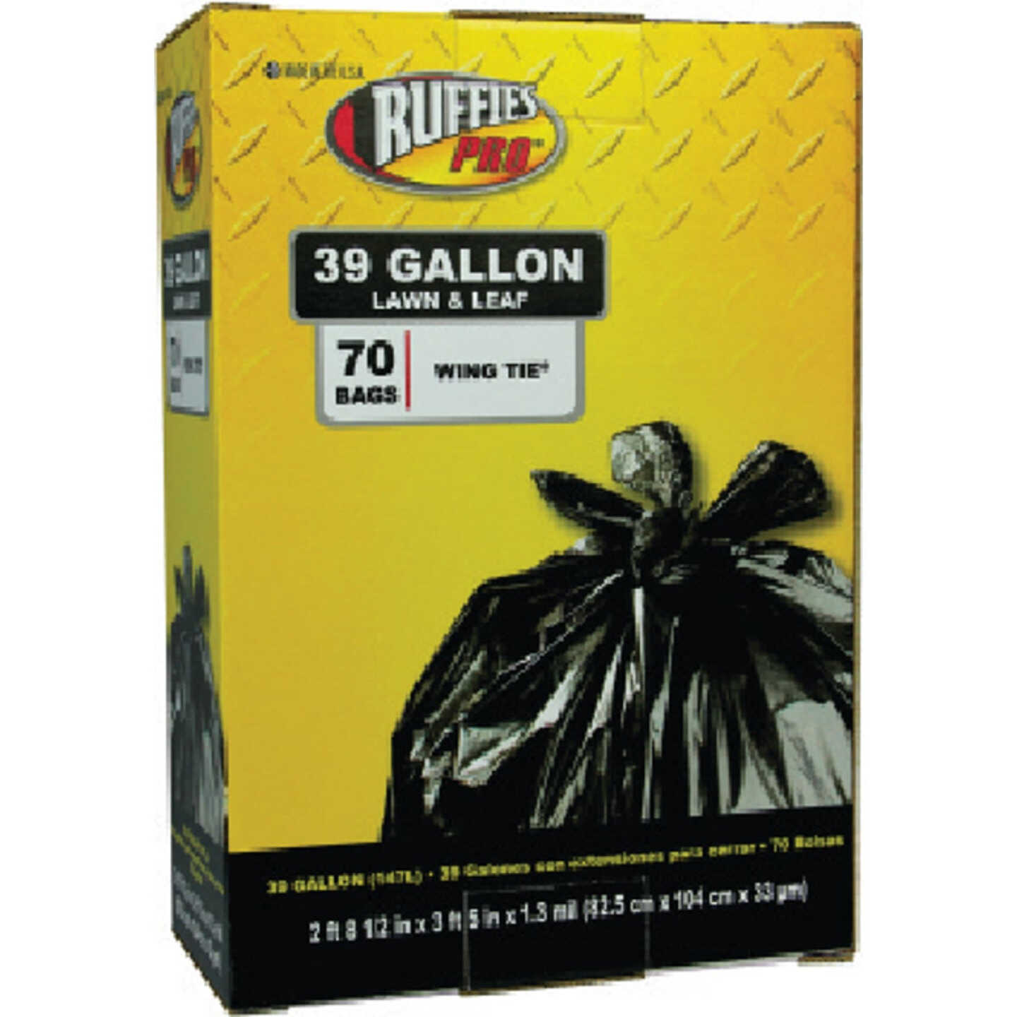 70 Ct. 39 Gallon Wing Tie Lawn & Leaf Trash Bags Image 1