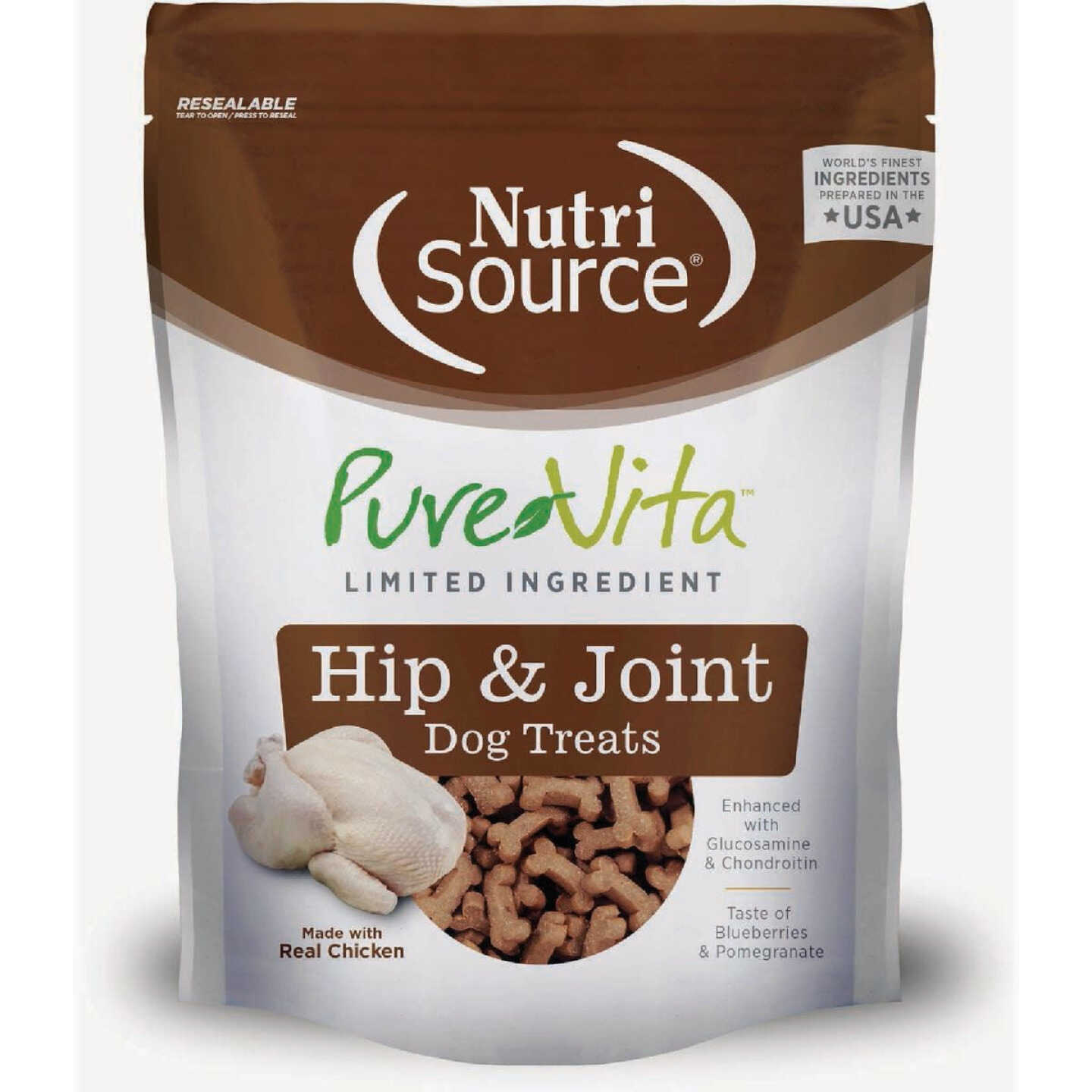 NutriSource Pure Vita Hip & Joint Chicken Flavor Dog Treats, 6 Oz. Image 1