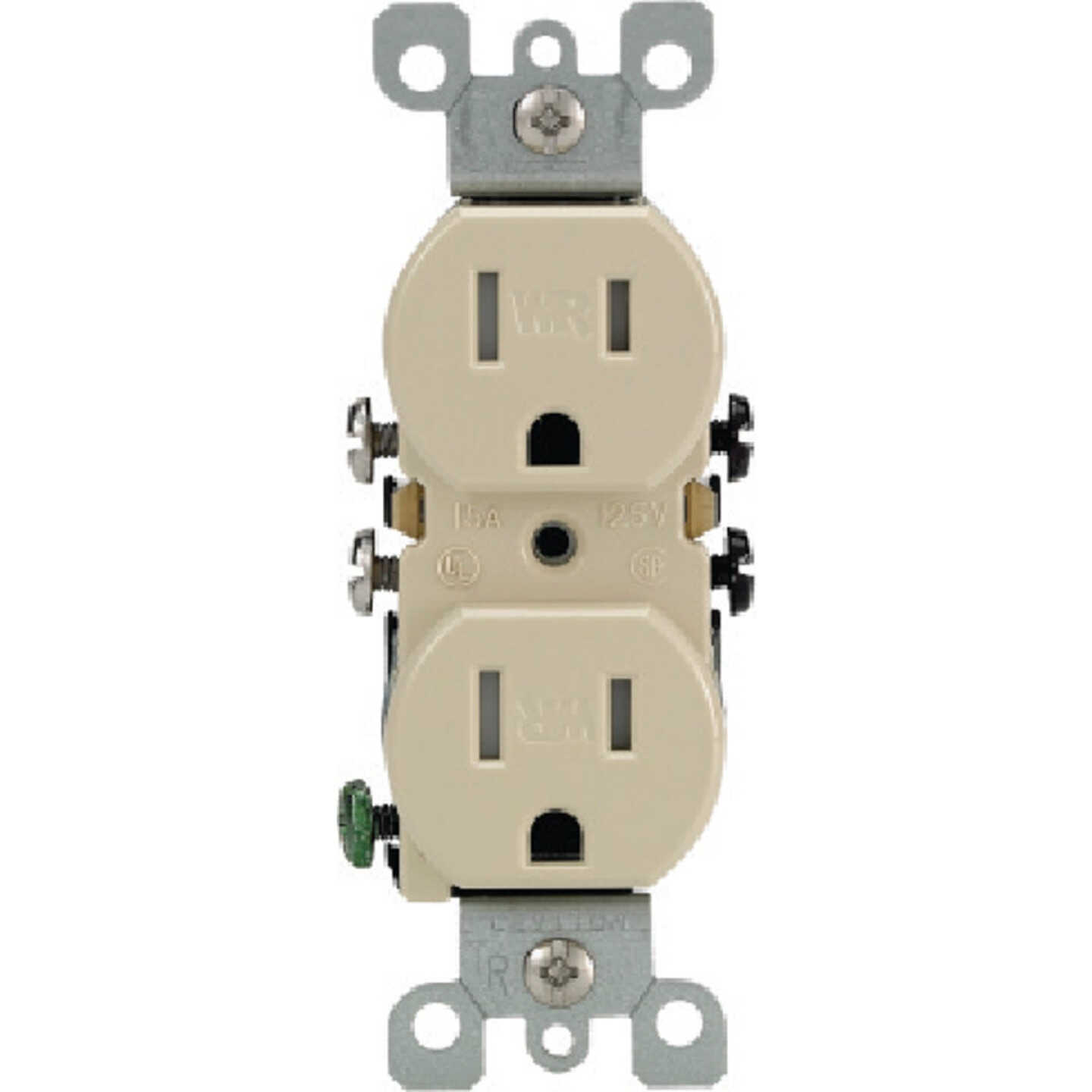 15 Amp Ivory Weather Resistant Duplex Receptacle Image 1