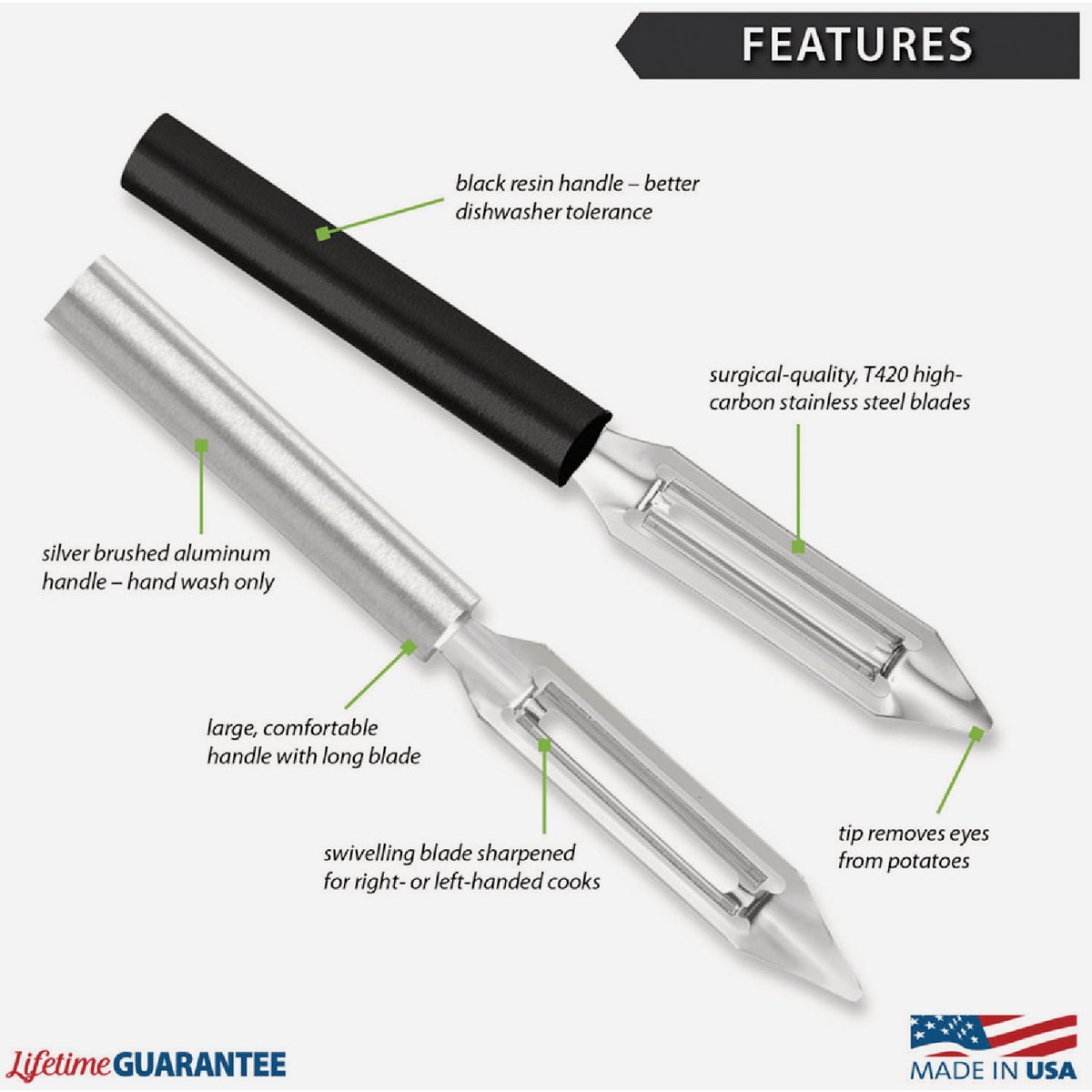 Rada Deluxe Vegetable Peeler, Silver Image 2