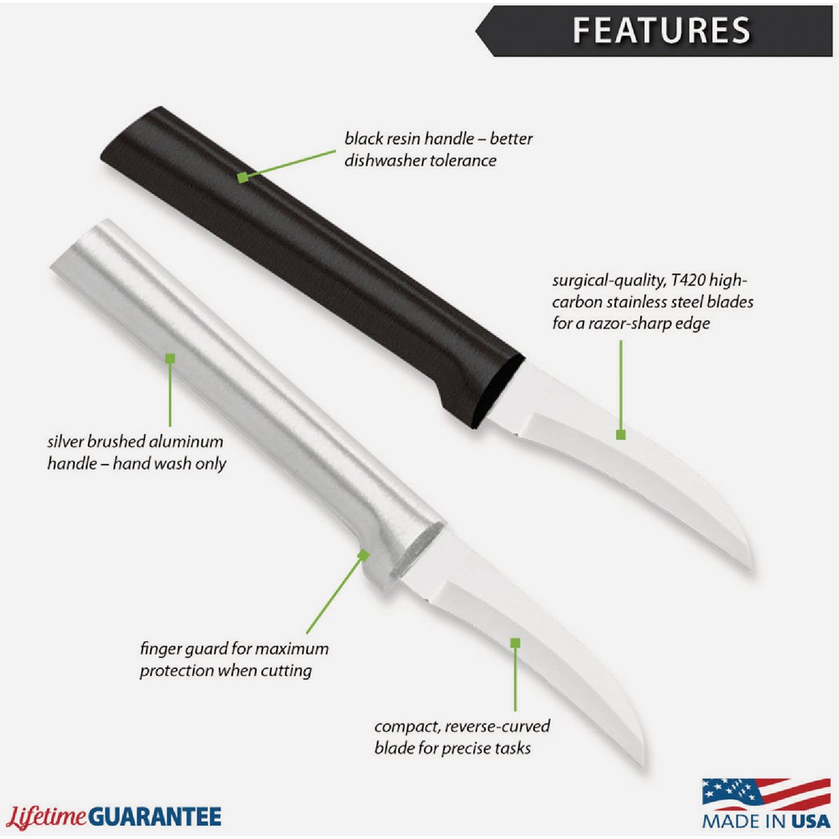 Rada Granny Paring Knife, Silver Image 2