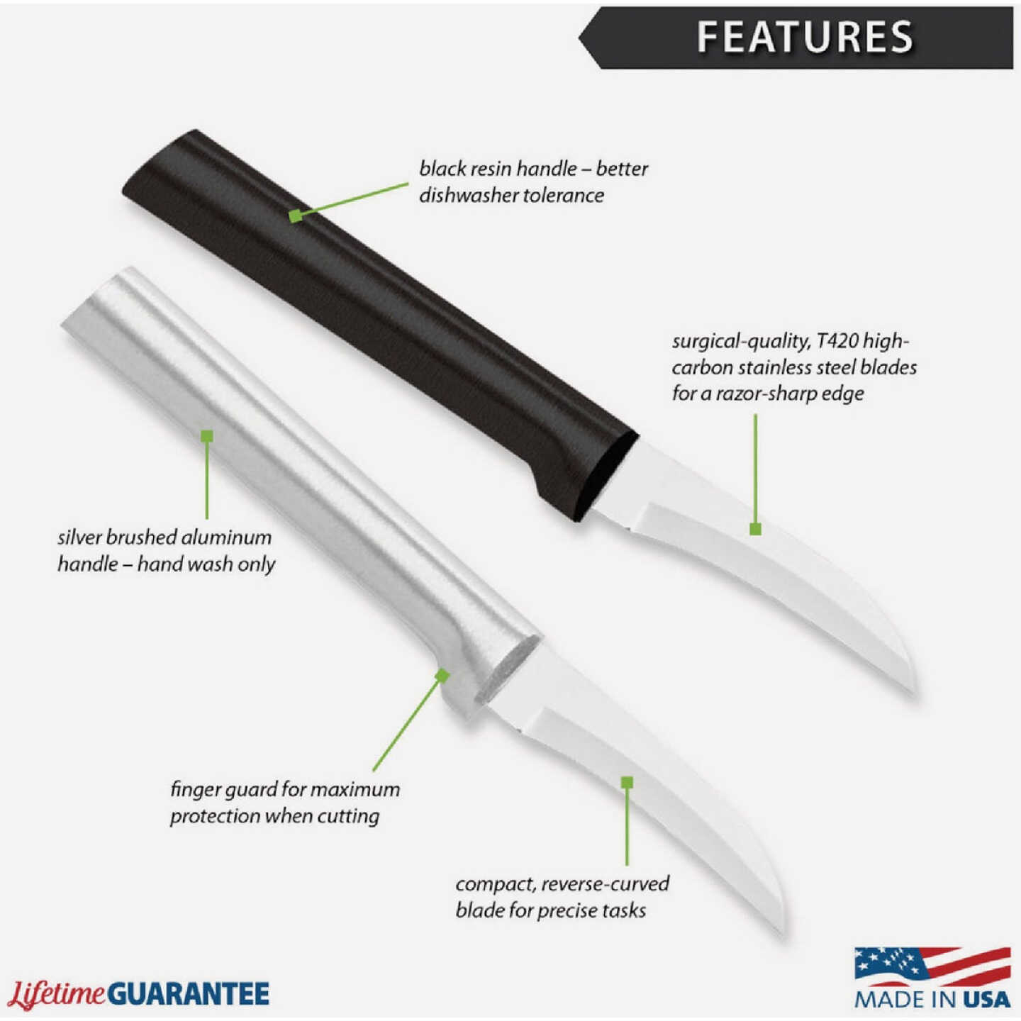 Rada Granny Paring Knife, Silver Image 2