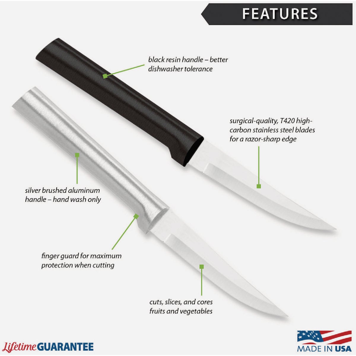 Rada Heavy Duty Paring Knife, Silver Image 2