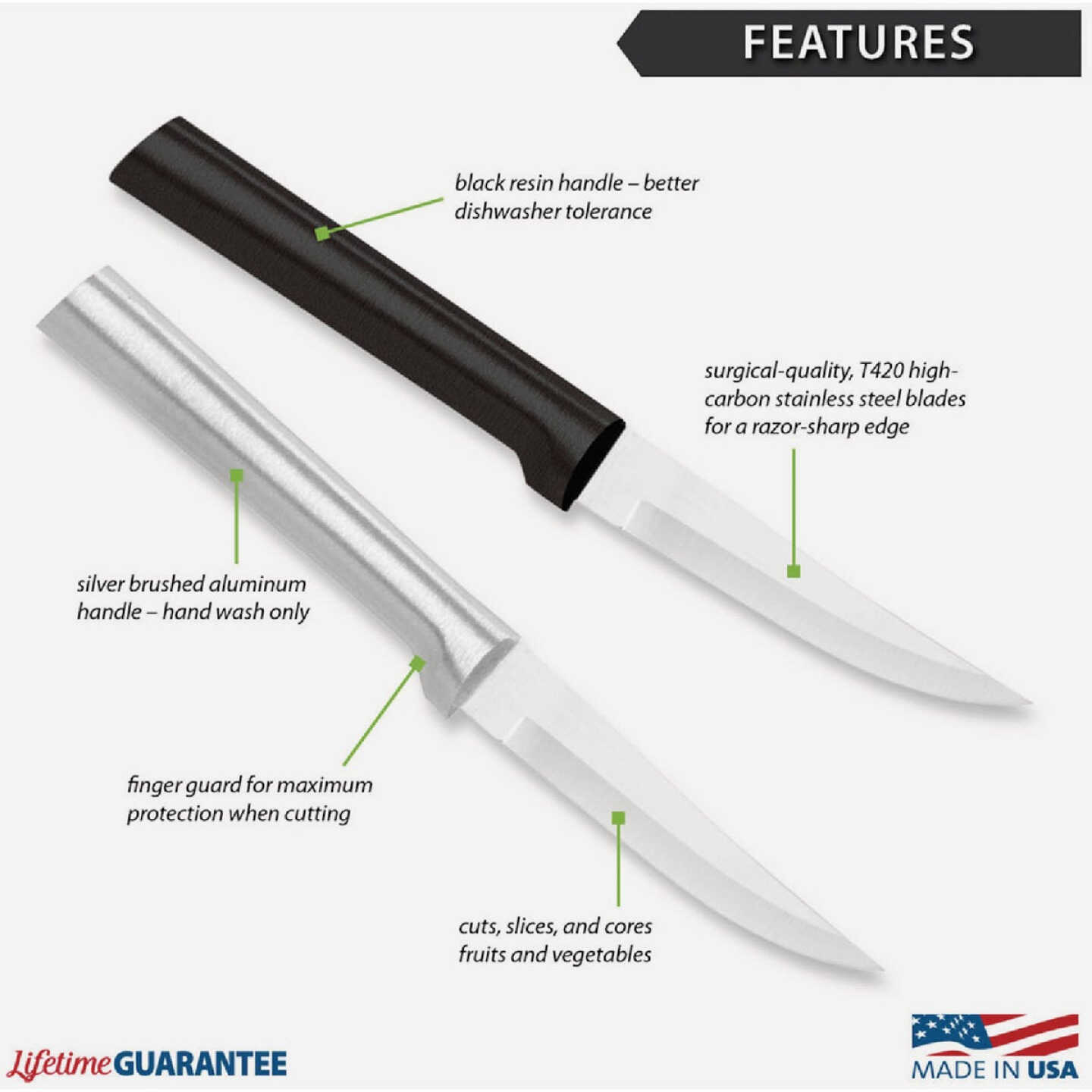 Rada Heavy Duty Paring Knife, Silver Image 2