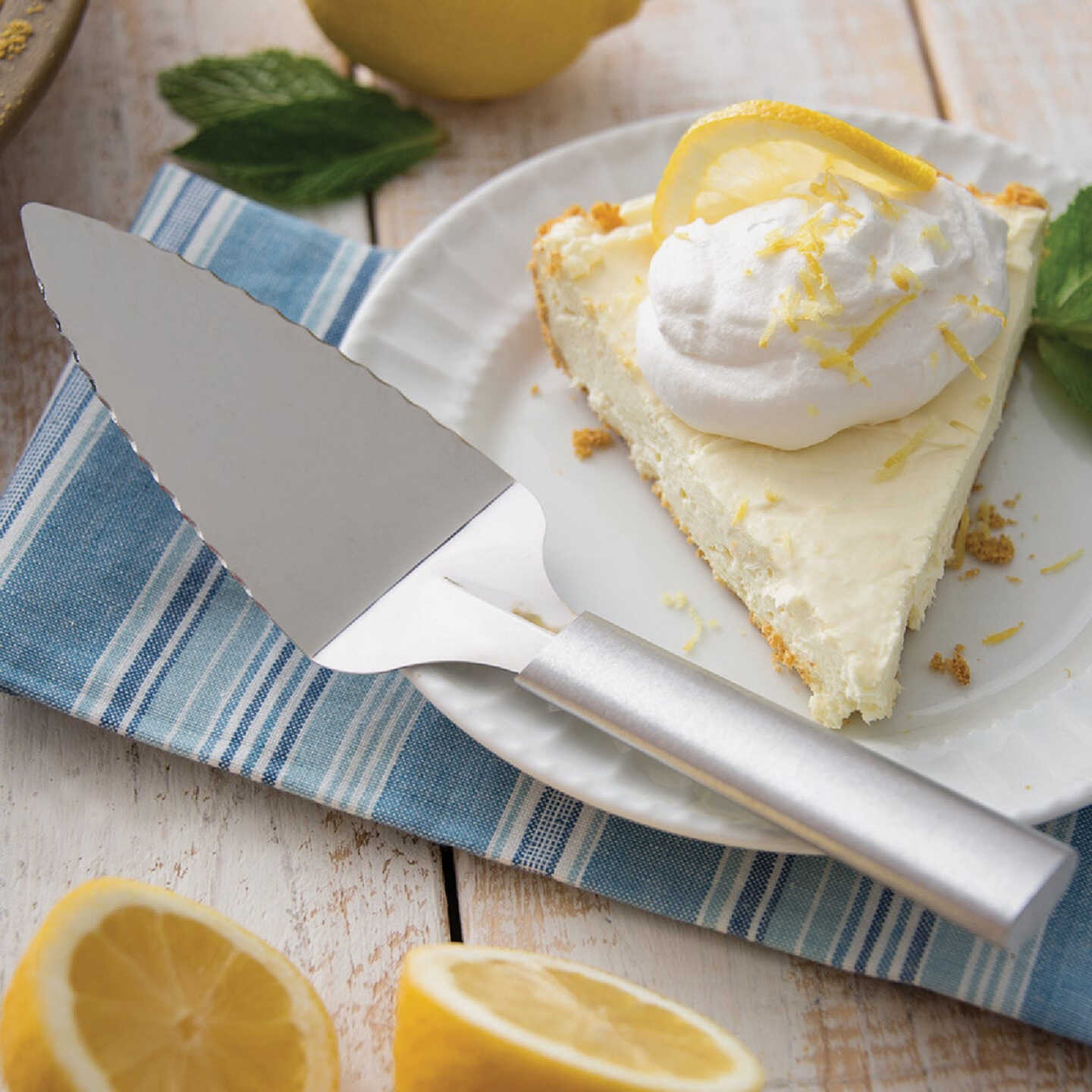 Rada Serrated Pie Server, Silver Image 3