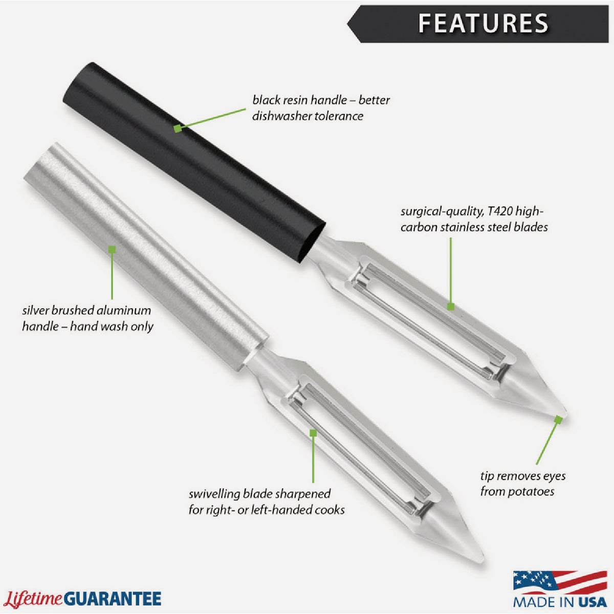 Rada Vegetable Peeler, Silver Image 3