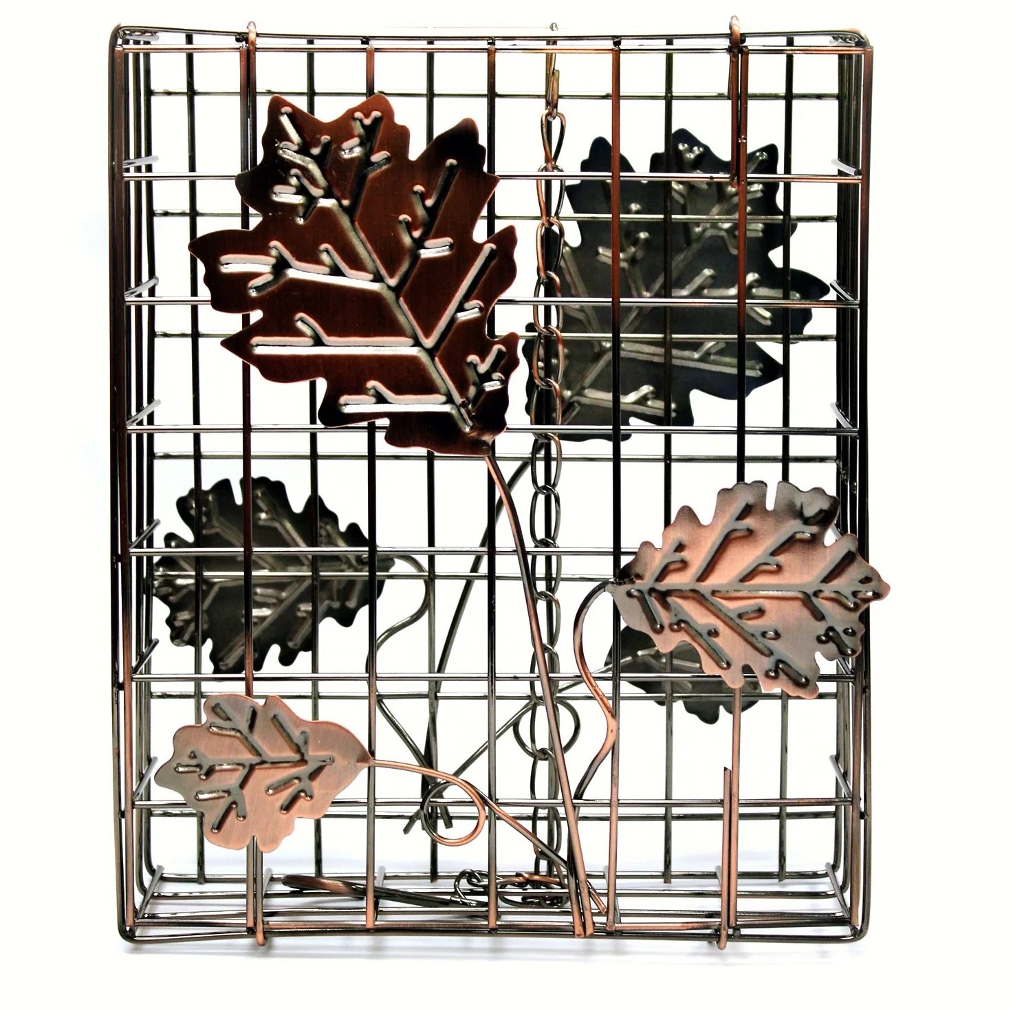 Heath Copper Decorative Leaf Seed Cake Cage Large