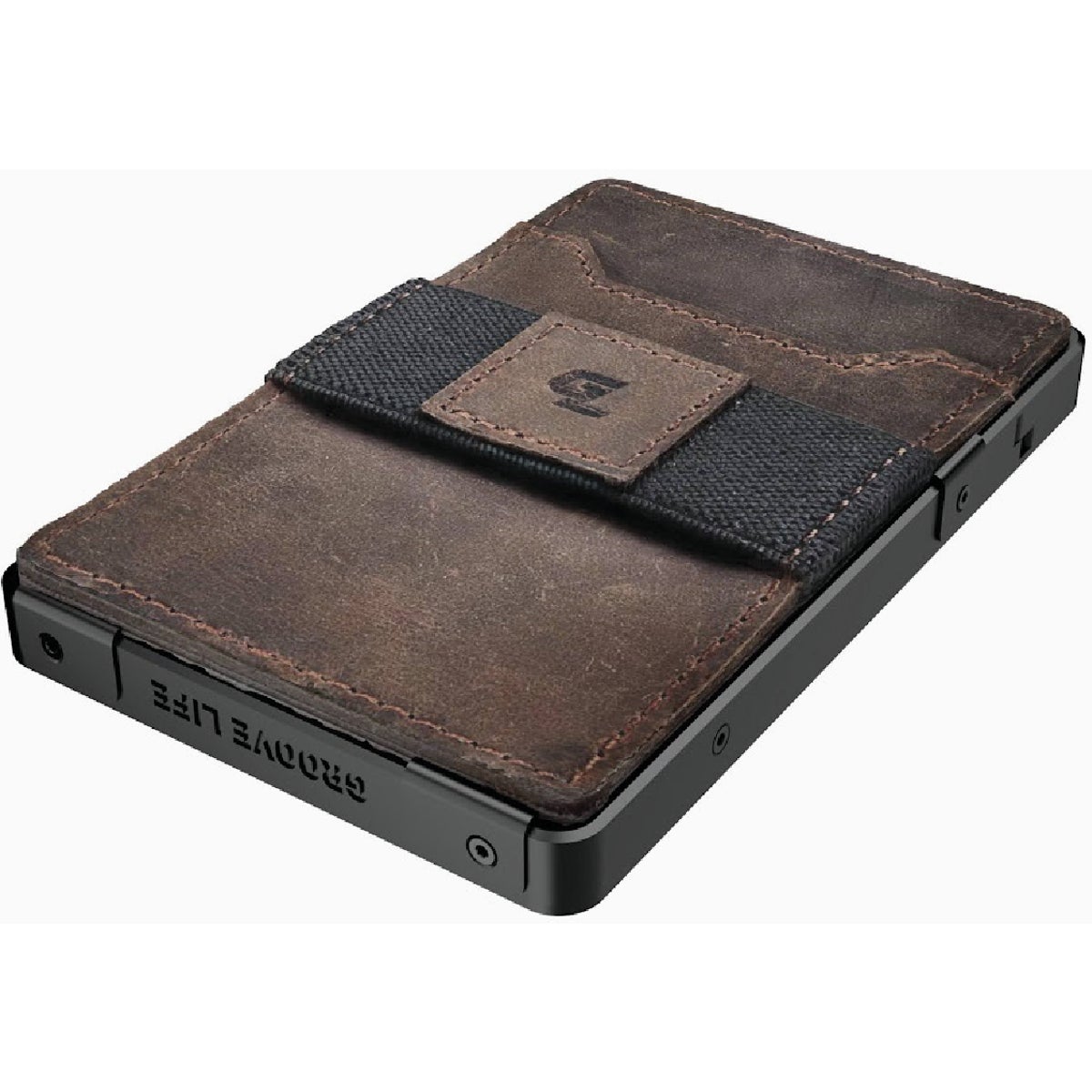 Groove Life Groove Wallet Midnight Black With Brown Leather Sleeve Image 4