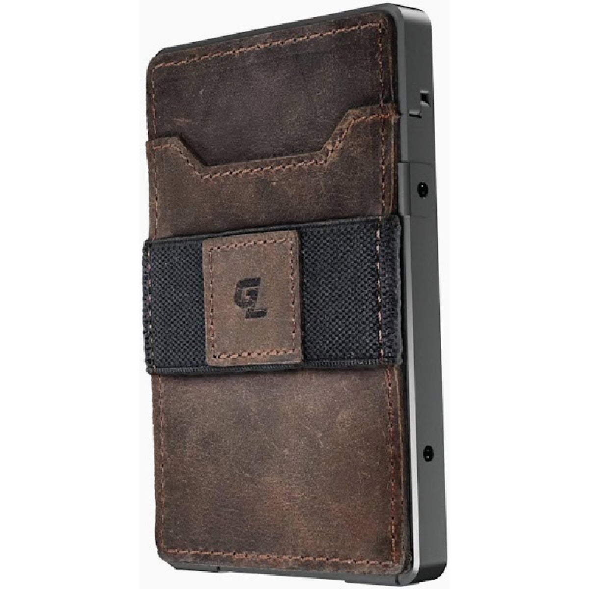 Groove Life Groove Wallet Gun Metal With Brown Leather Sleeve Image 4