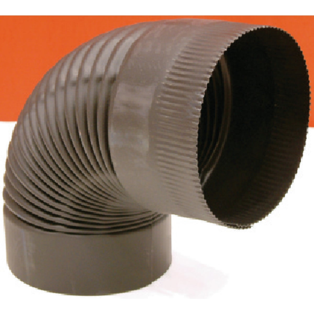 6-In. 24-Ga. Black Corrugated 90° Elbow Fitting