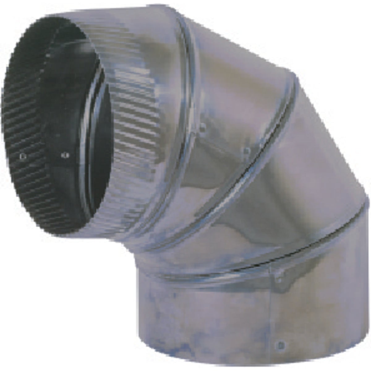 8-In. 24-Ga. Black Adjustable Elbow