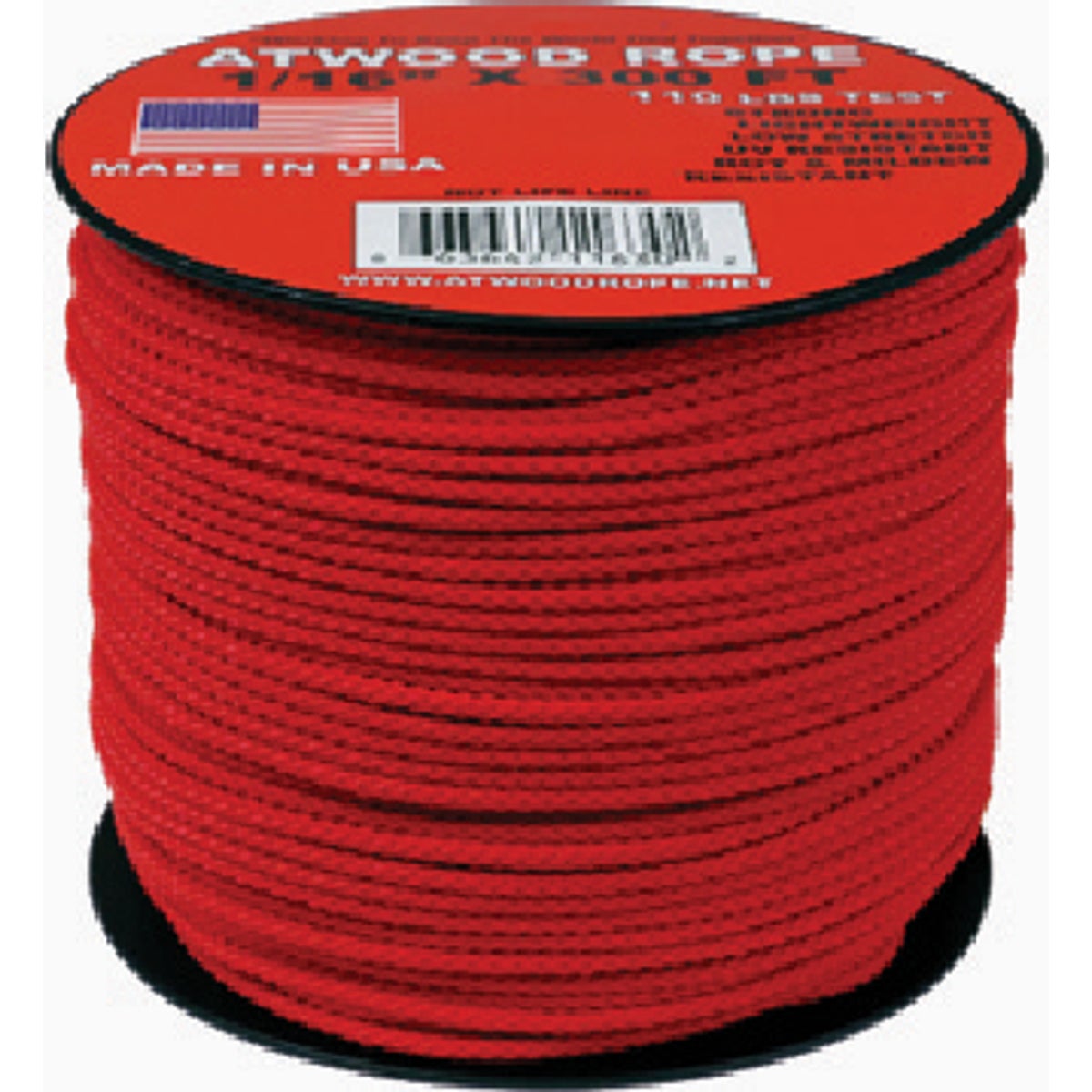 Atwood Rope 1/16 In. x 100 Ft. Diamond Braided Polypropylene Packaged Rope, Assorted Colors