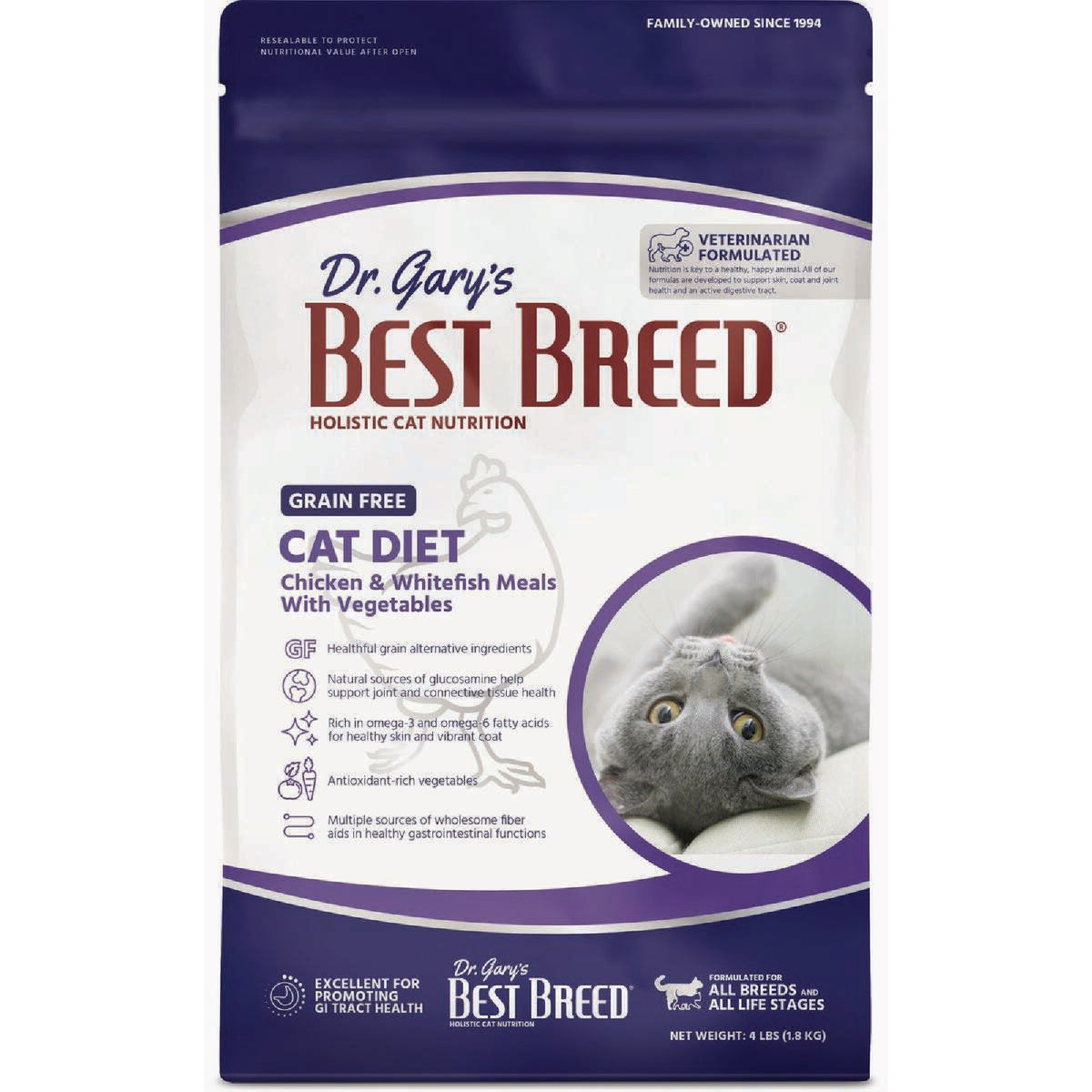 Dr. Gary's Best Breed 12 Lb. Grain-Free Cat Diet Dry Cat Food