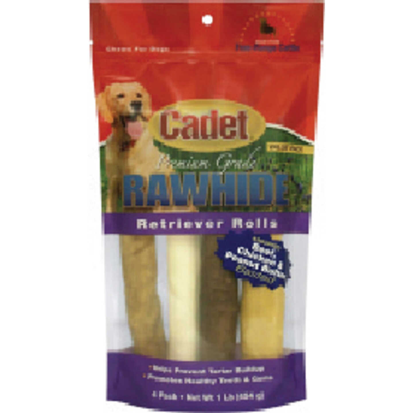 4-Pk. Rawhide Natural Retriever Roll Image 1