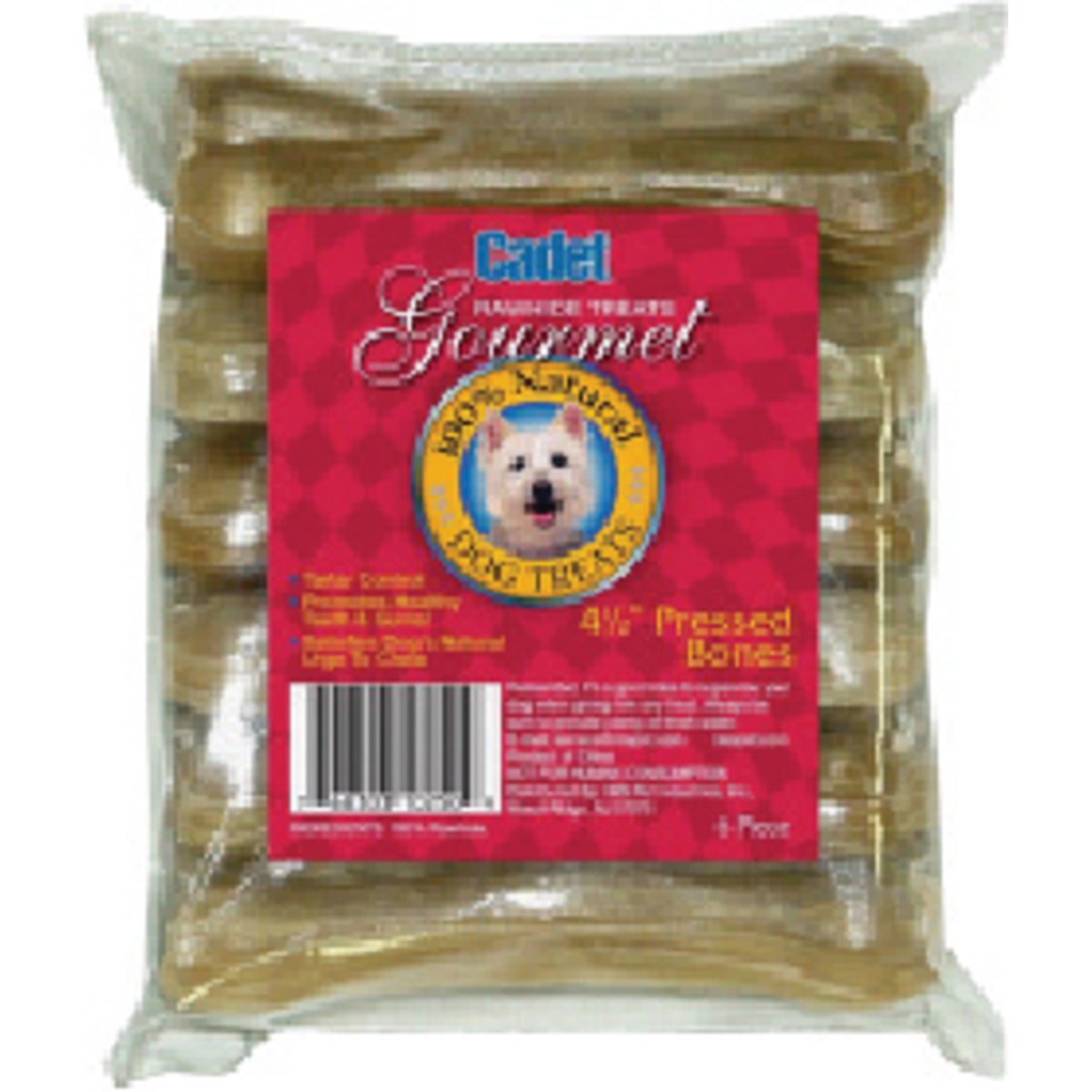 6-Pk. 4.5-In. Pressed Rawhide Dog Bone