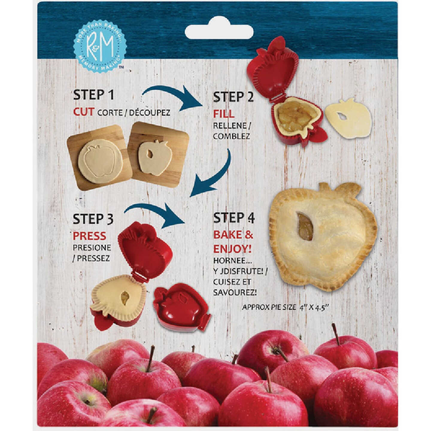 R&M 5 In. Plastic Apple Shape Pocket Pie Pan Image 2