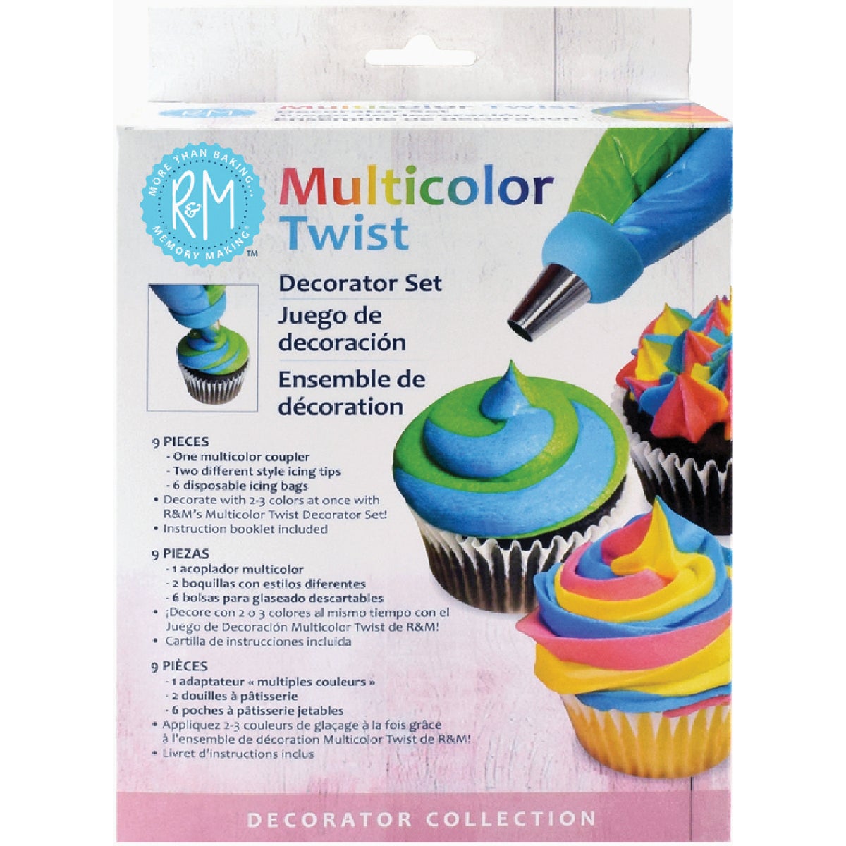 R&M Icing Multicolor Twist Pastry Bag Set