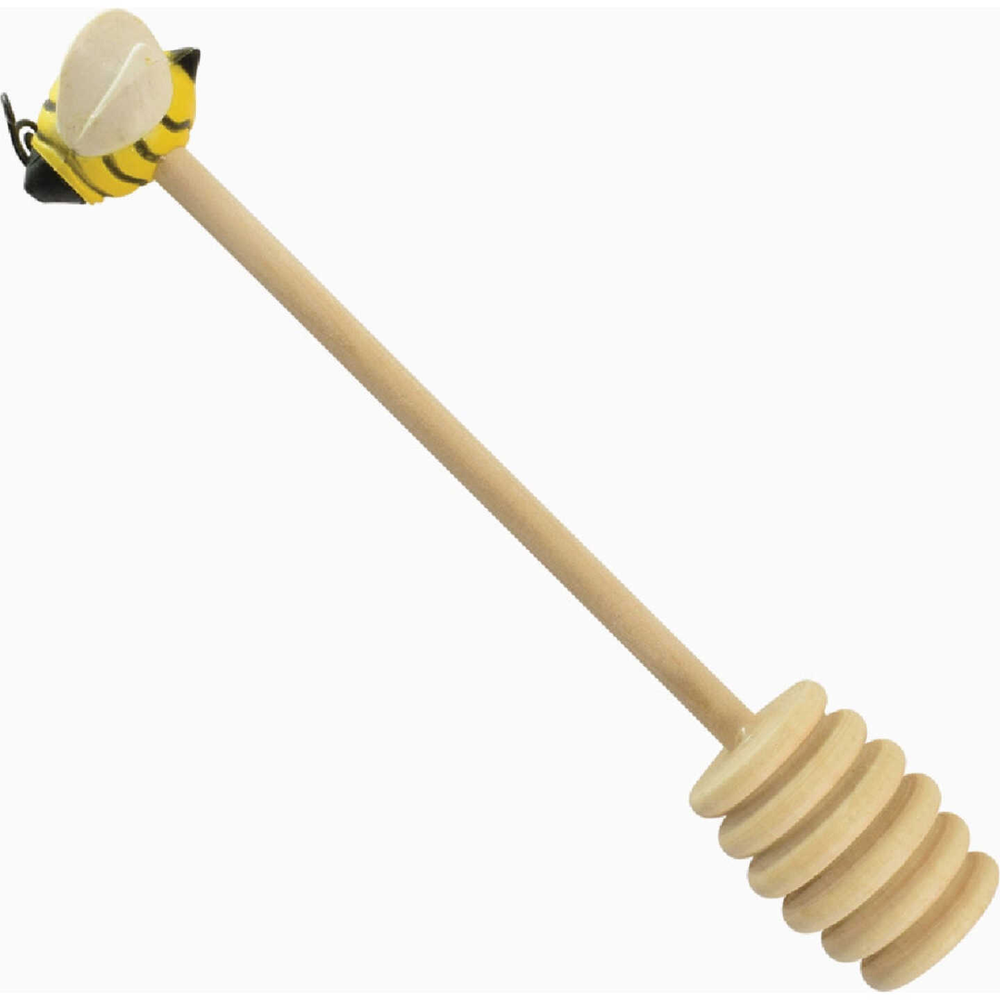 R&M Wooden Honey Dipper Scoop with Bee Handle Image 1