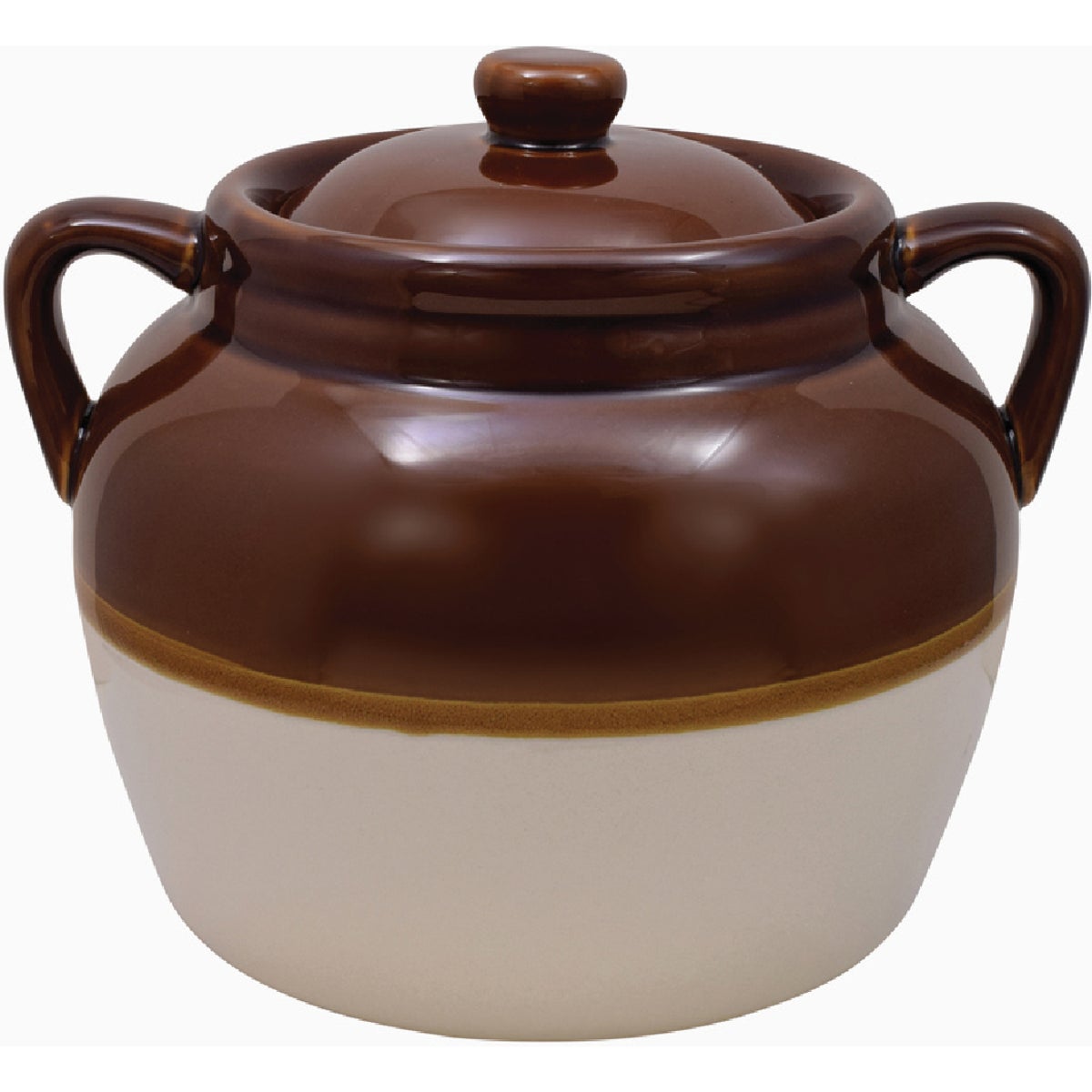 R&M 4.5 Qt. Brown/Tan Bean Pot