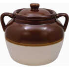 R&M 4.5 Qt. Brown/Tan Bean Pot Image 1