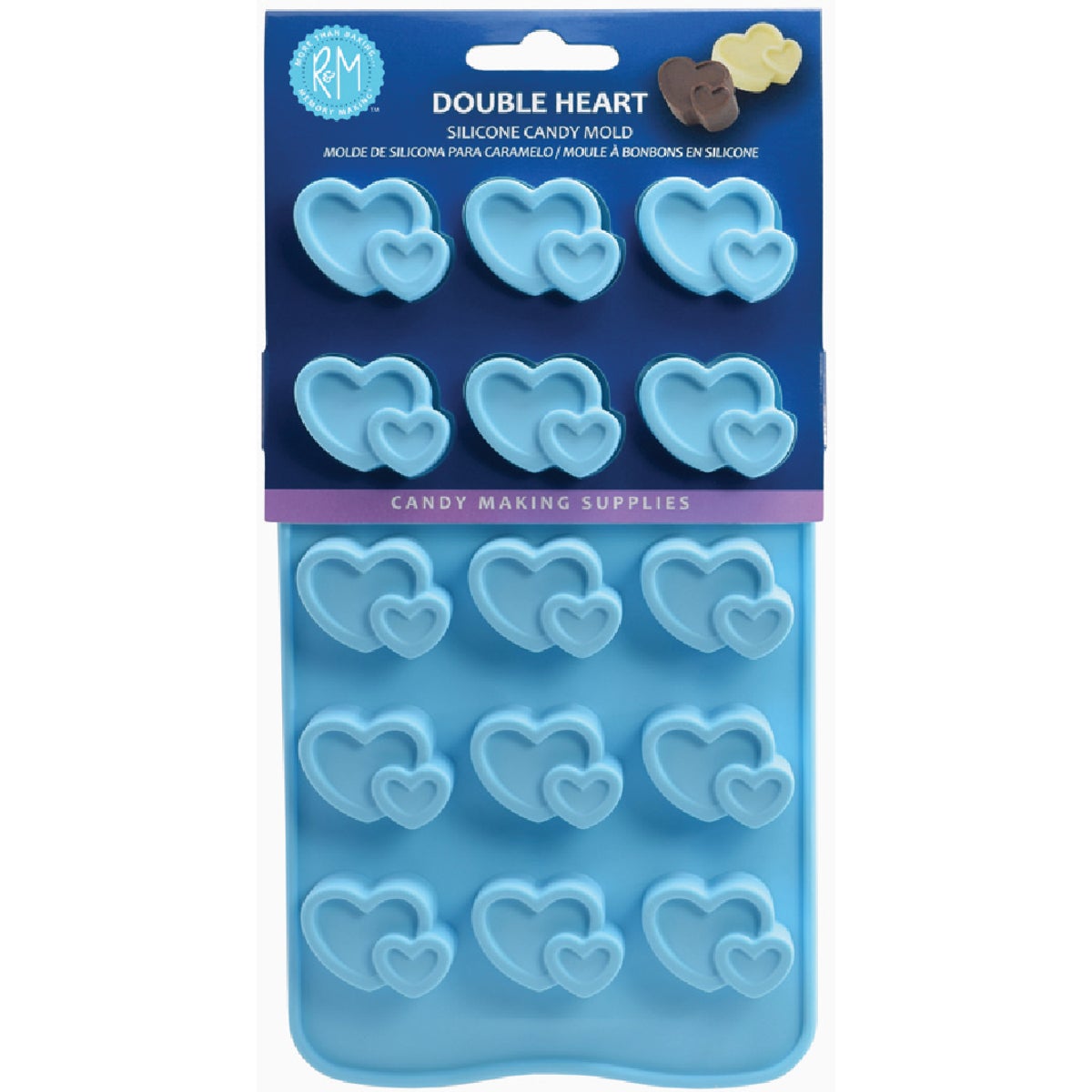 R&M Silicone Double Heart Candy Baking Mold