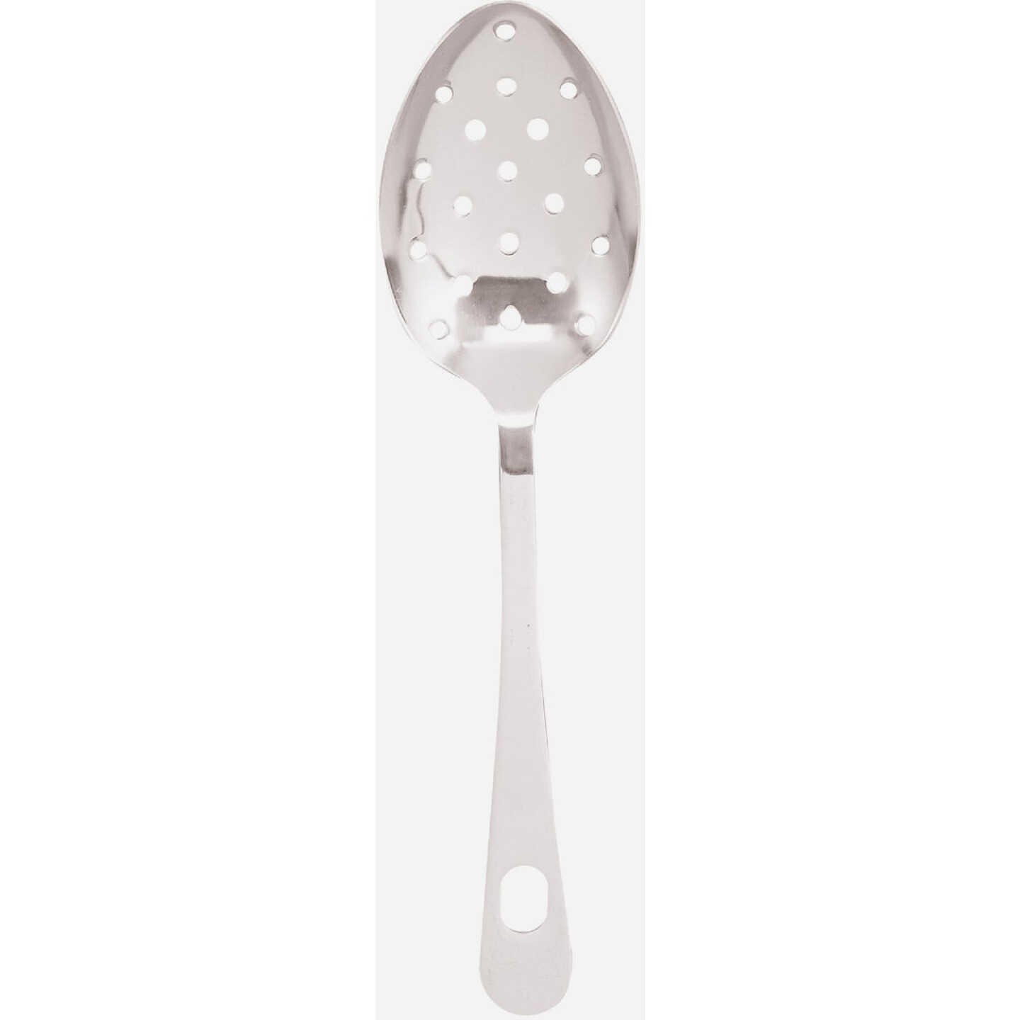 HIC Kitchen 9 In. Stainless Steel Pierced Serving Spoon Image 1