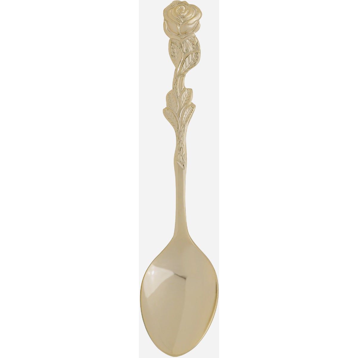 Fino 4.5 In. Gold-Plated Stainless Steel Rose Design Demi Spoon