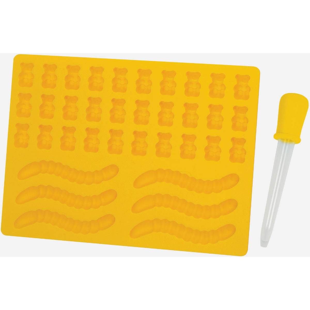 HIC Kitchen Gummy Worm & Bear Baking Mold with Dropper