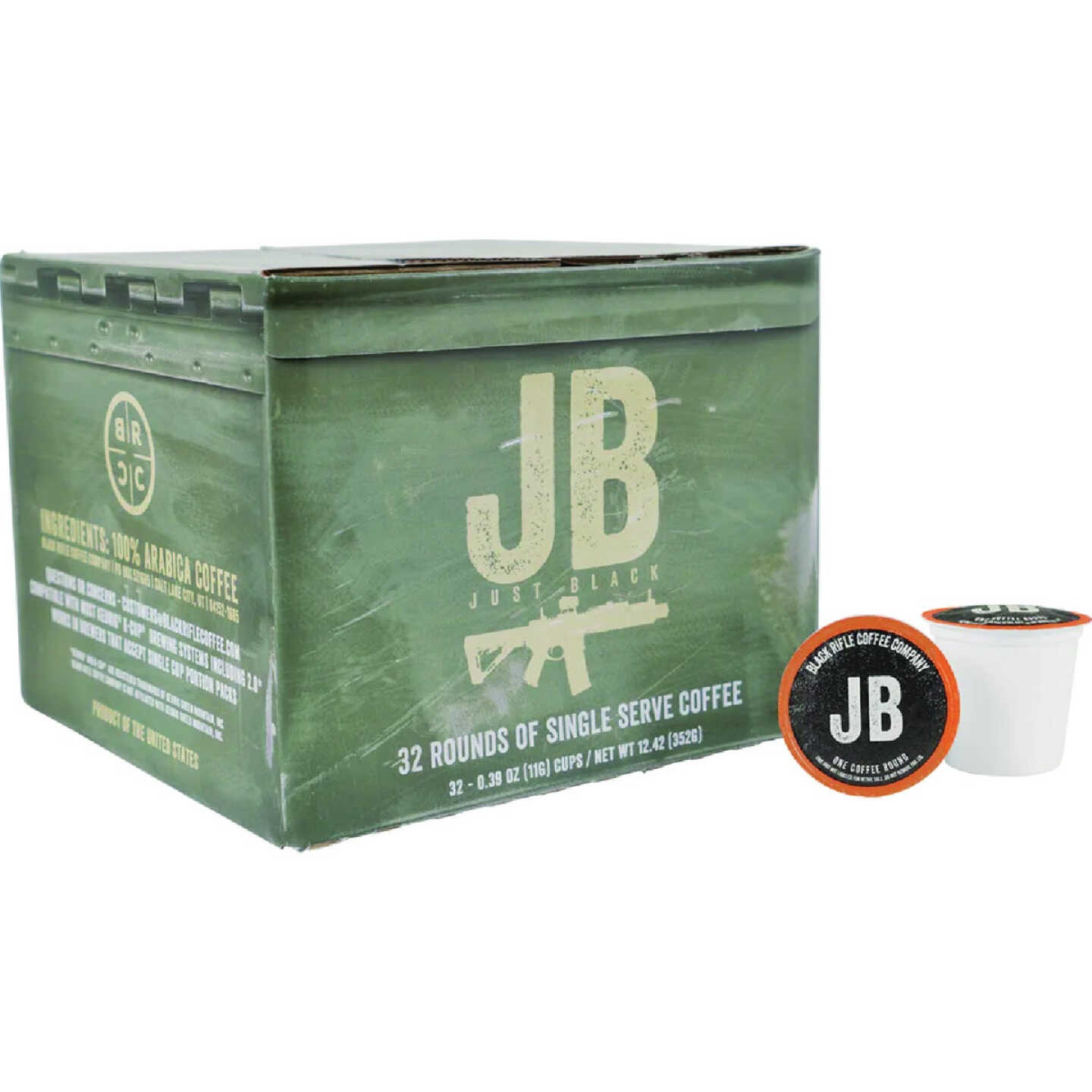 Black Rifle Coffee Company Just Black Medium Roast Coffee Rounds (32-Pack) Image 1