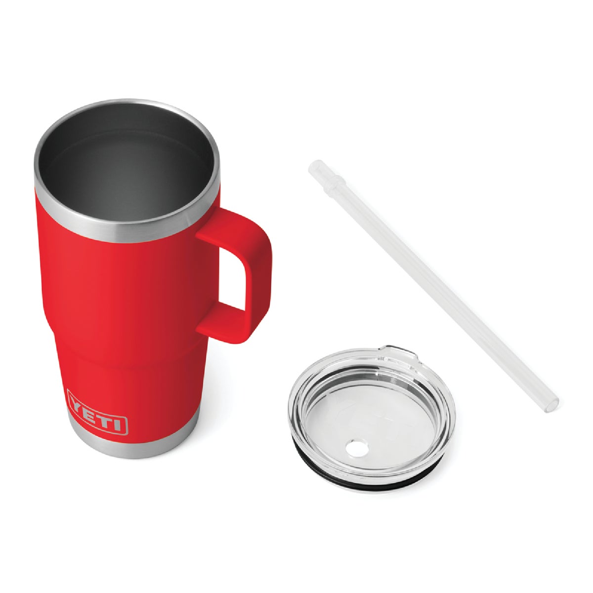 YETI Rambler 25 Oz. Stainless Steel Mug with Straw Lid, Rescue Red Image 4