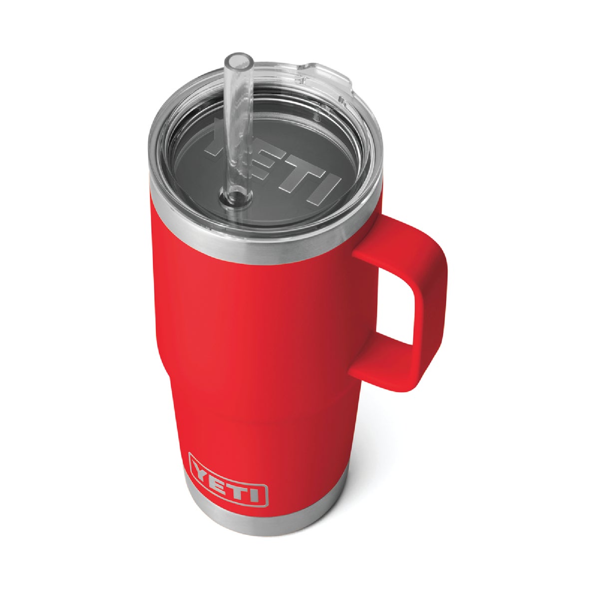YETI Rambler 25 Oz. Stainless Steel Mug with Straw Lid, Rescue Red Image 3
