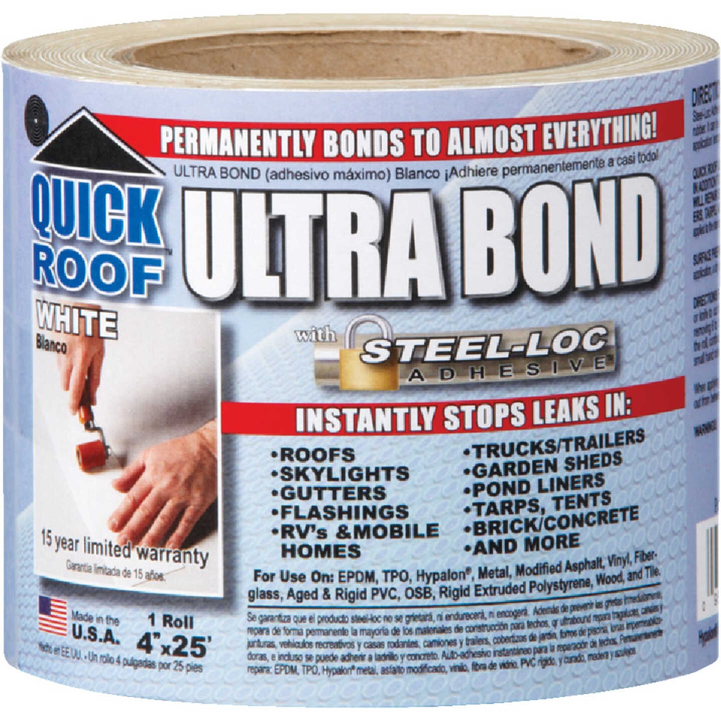 Quick Roof Ultra Bond 4 In. x 25 Ft. Instant Self-Adhesive Roof Repair Image 1