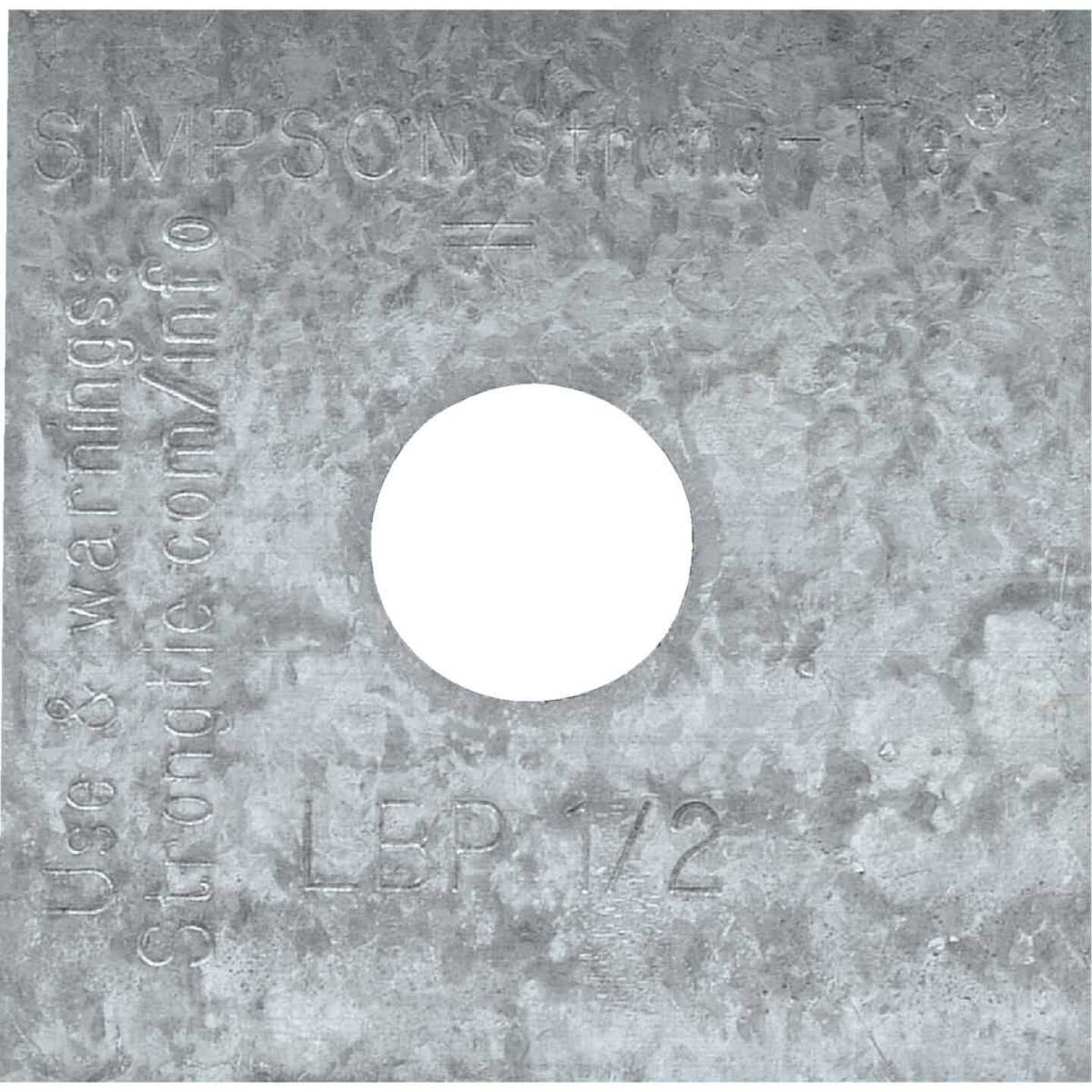 Simpson Strong-Tie ZMAX 1/2 In. x 2 In. x 9/64 In. Steel Bearing Plate Image 1