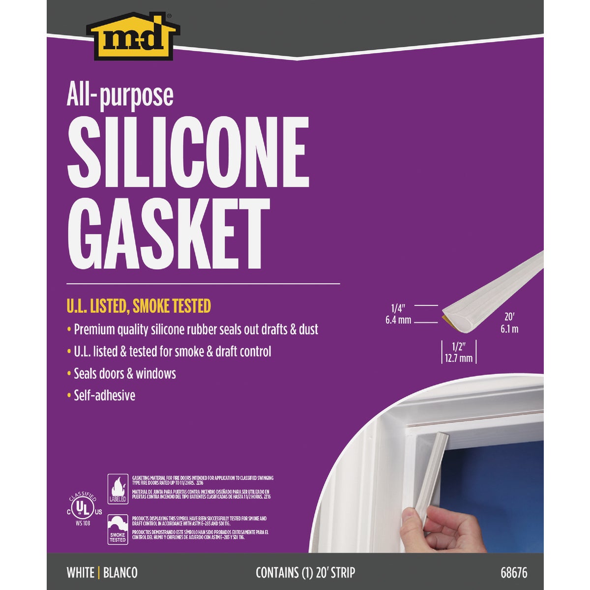 M-D Building Products 20 Ft. White Silicone Gasket Seal for Doors and Windows Image 6