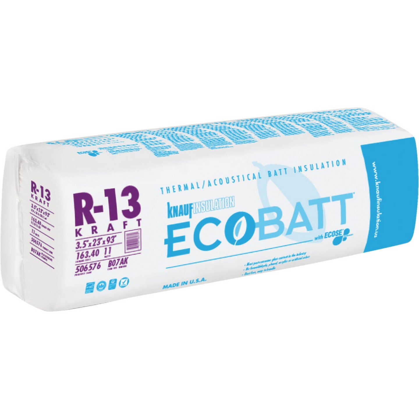 Knauf R-13 23 In. x 93 In. Kraft Faced Batt Fiberglass Insulation (11 Count) Image 1