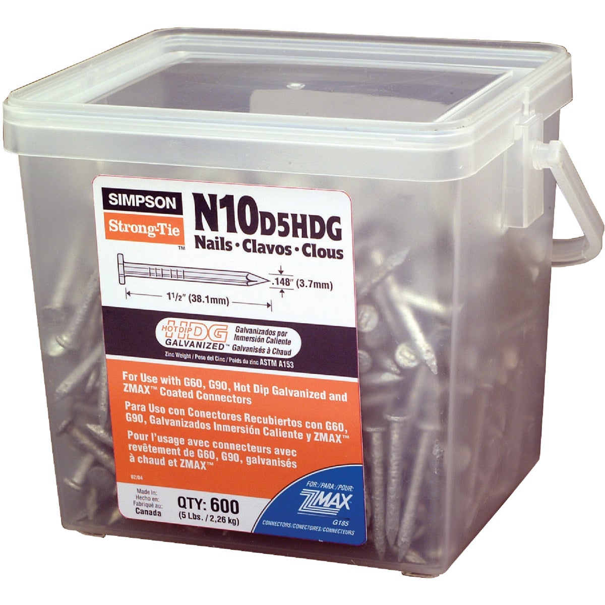 Simpson Strong-Tie 10d x 1-1/2 In. 9 ga Hot Dipped Galvanized Joist Nails (600 Ct., 5 Lb.)