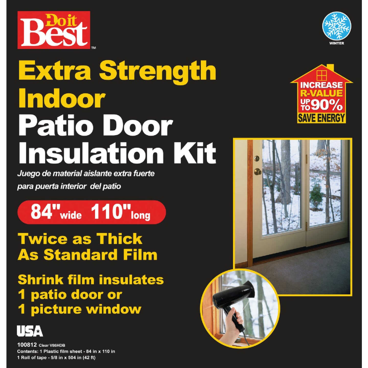Do it Best 84 In. W. x 110 In. L. Extra Strength Indoor Patio Door Insulation Kit Image 1