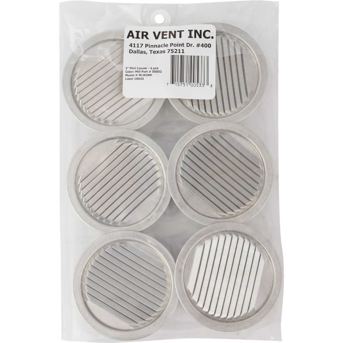 AirVent 3 In. Aluminum Mini Louver Soffit Vent (6 Count) Image 3