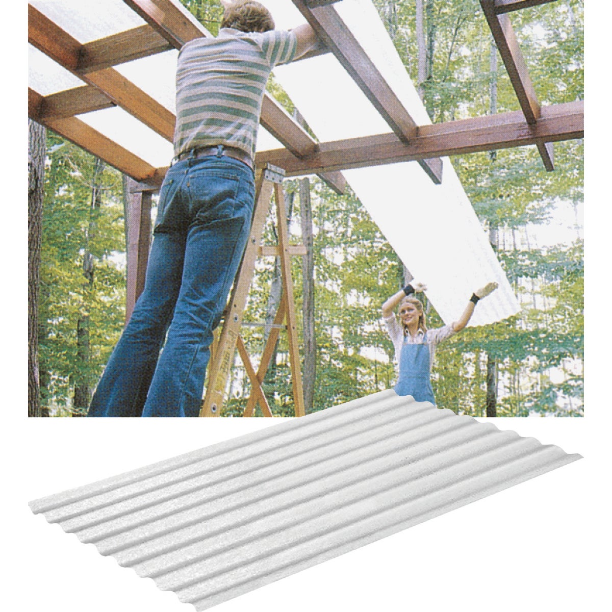 Sequentia WeatherGlaze 26 In. x 8 Ft. White Fiberglass Corrugated Panels