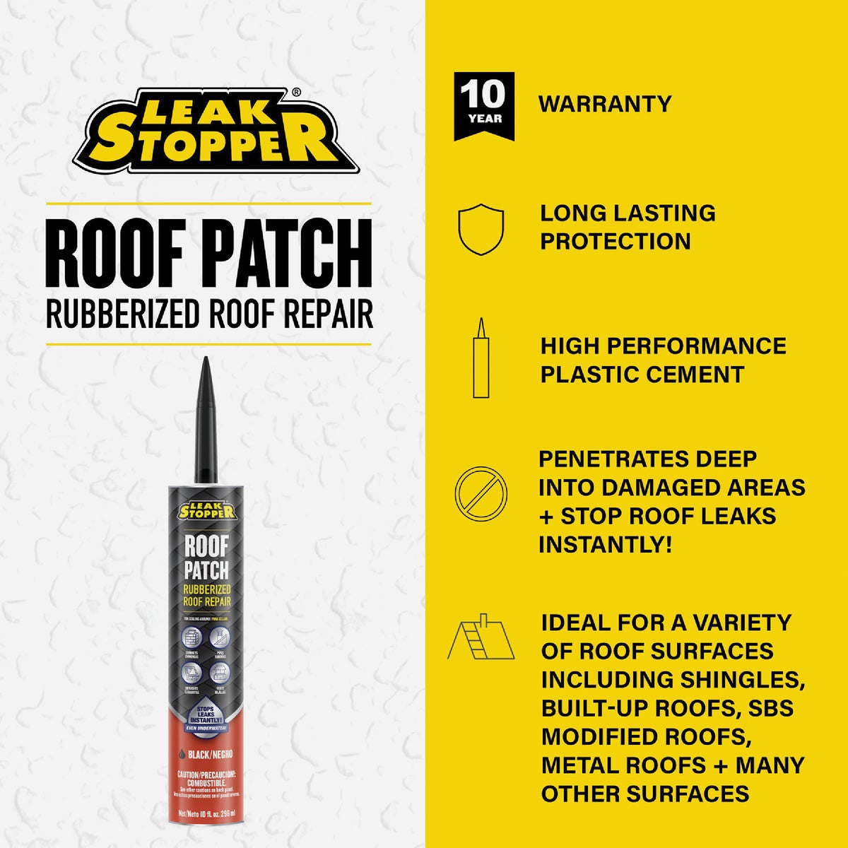 Black Jack Leak Stopper 10 Oz. Rubberized Roof Patch Image 2