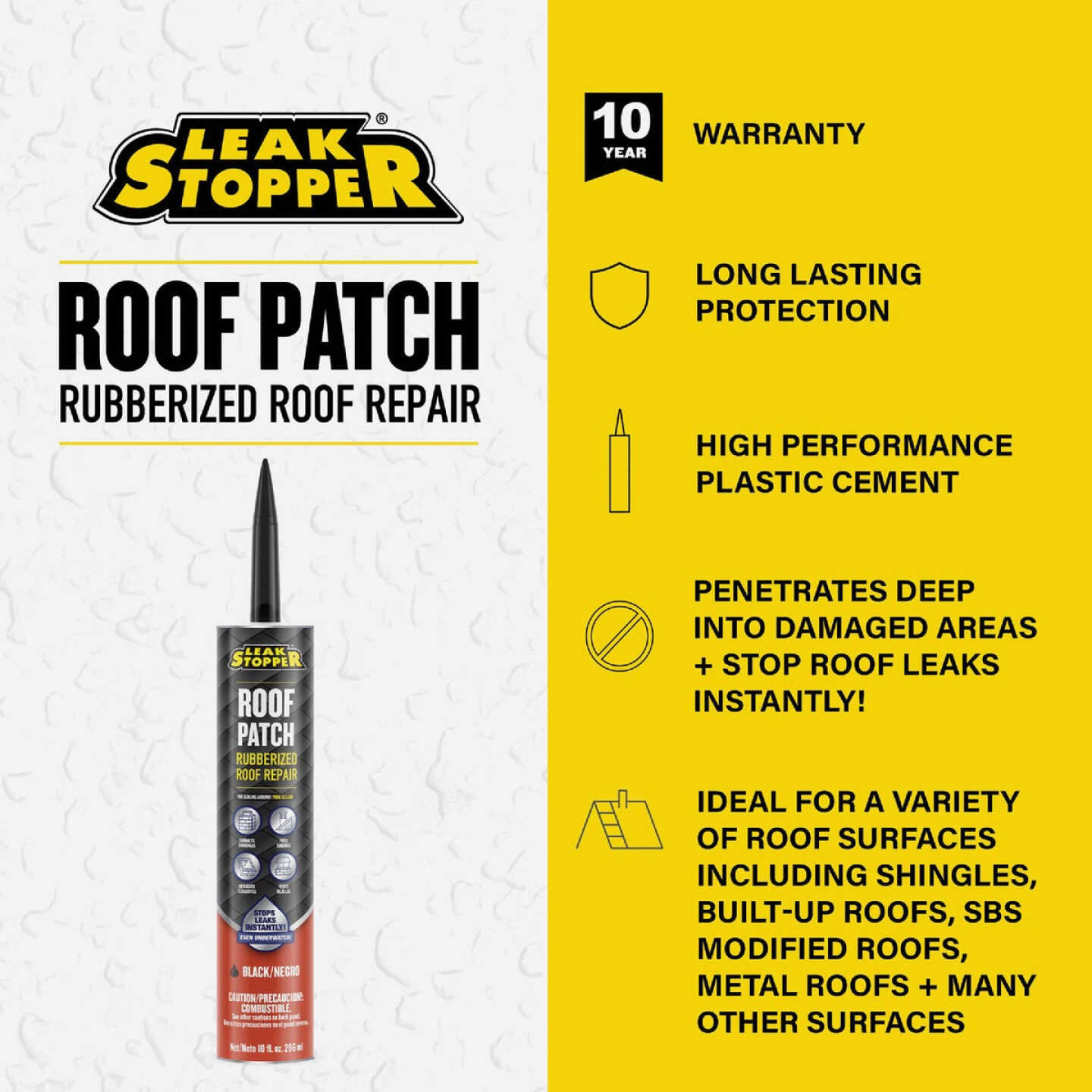 Black Jack Leak Stopper 10 Oz. Rubberized Roof Patch Image 2