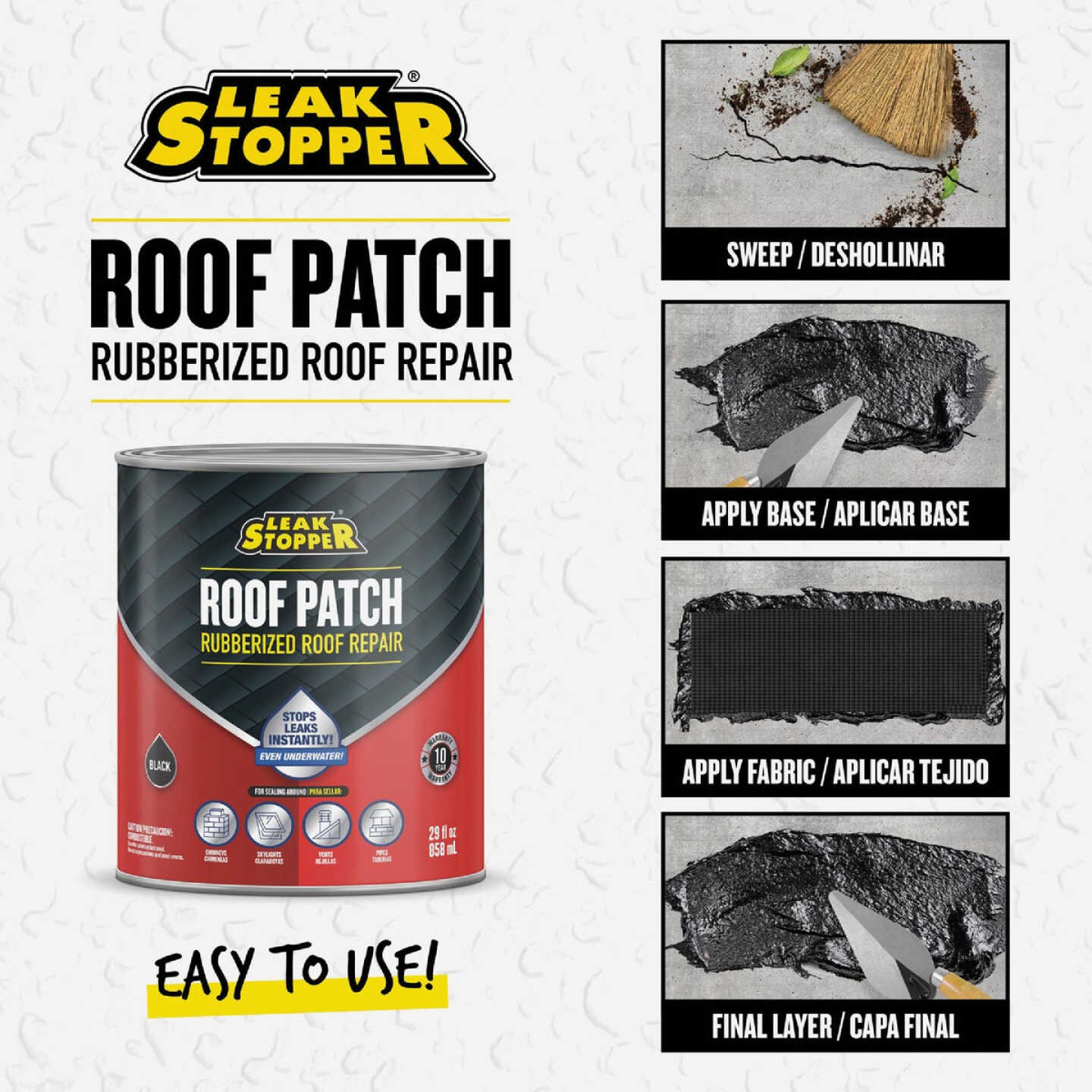 Black Jack Leak Stopper 1 Qt. Rubberized Roof Patch Image 4