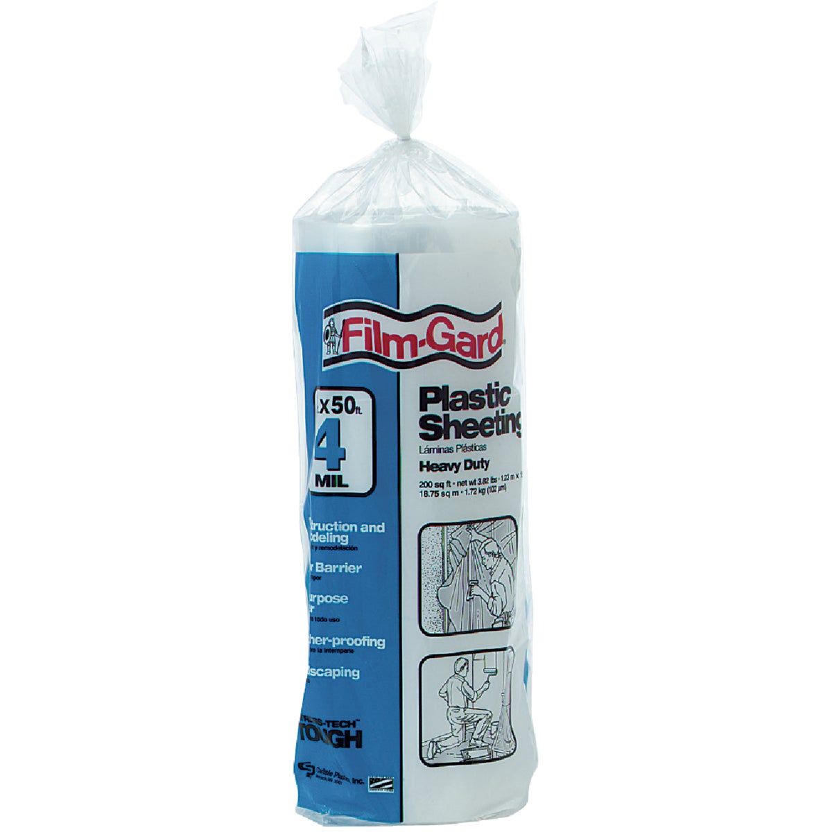 Film-Gard 4 Ft. X 50 Ft. Clear 4 Mil. Poly Film Sheeting Image 2