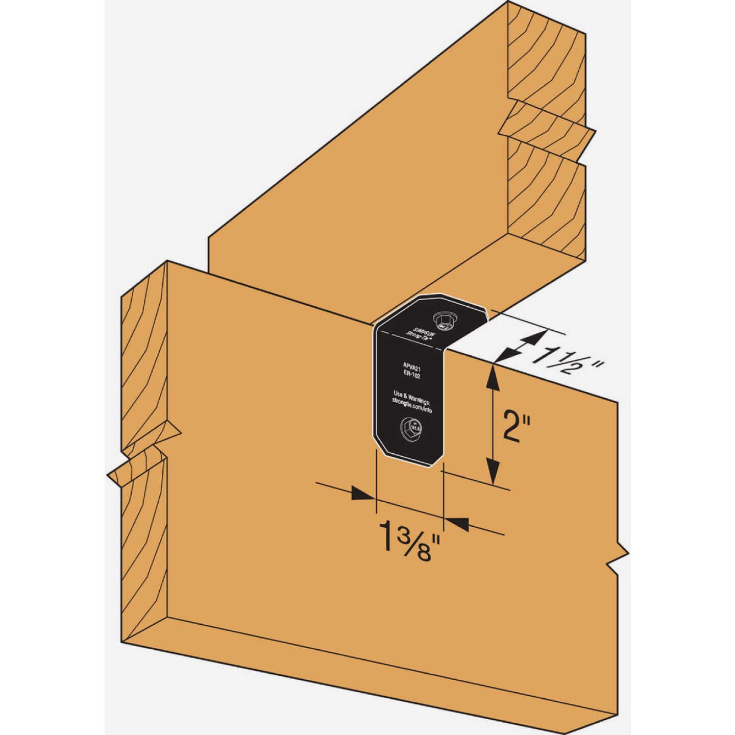 Simpson Strong-Tie Outdoor Accents Avant Collection ZMAX 2X 90 Deg. 14 ga Black Framing Angle Image 2