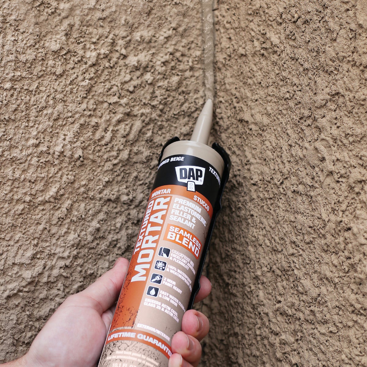 DAP Textured Mortar 10.1 Oz. Beige Premium Elastomeric Filler & Sealant Image 5