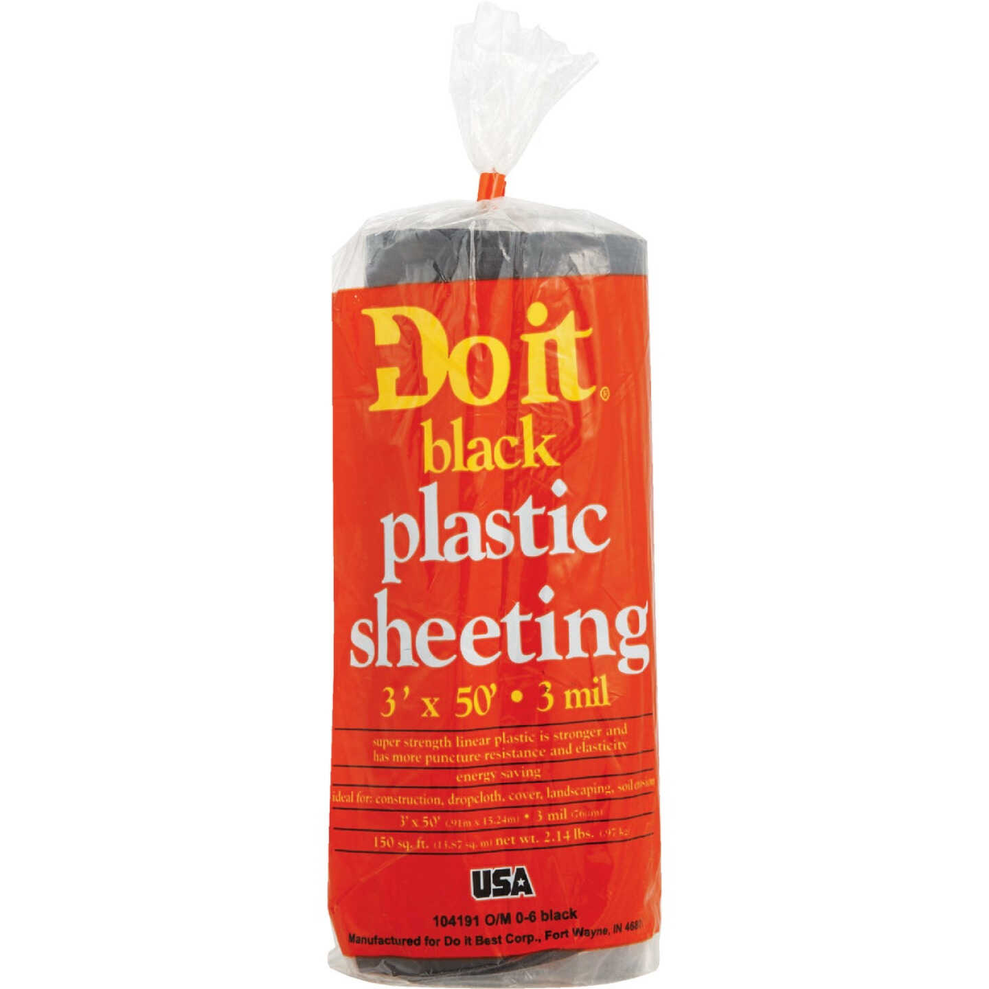 Do it 3 Ft. X 50 Ft. Black 3 Mil. Poly Film Sheeting Image 1