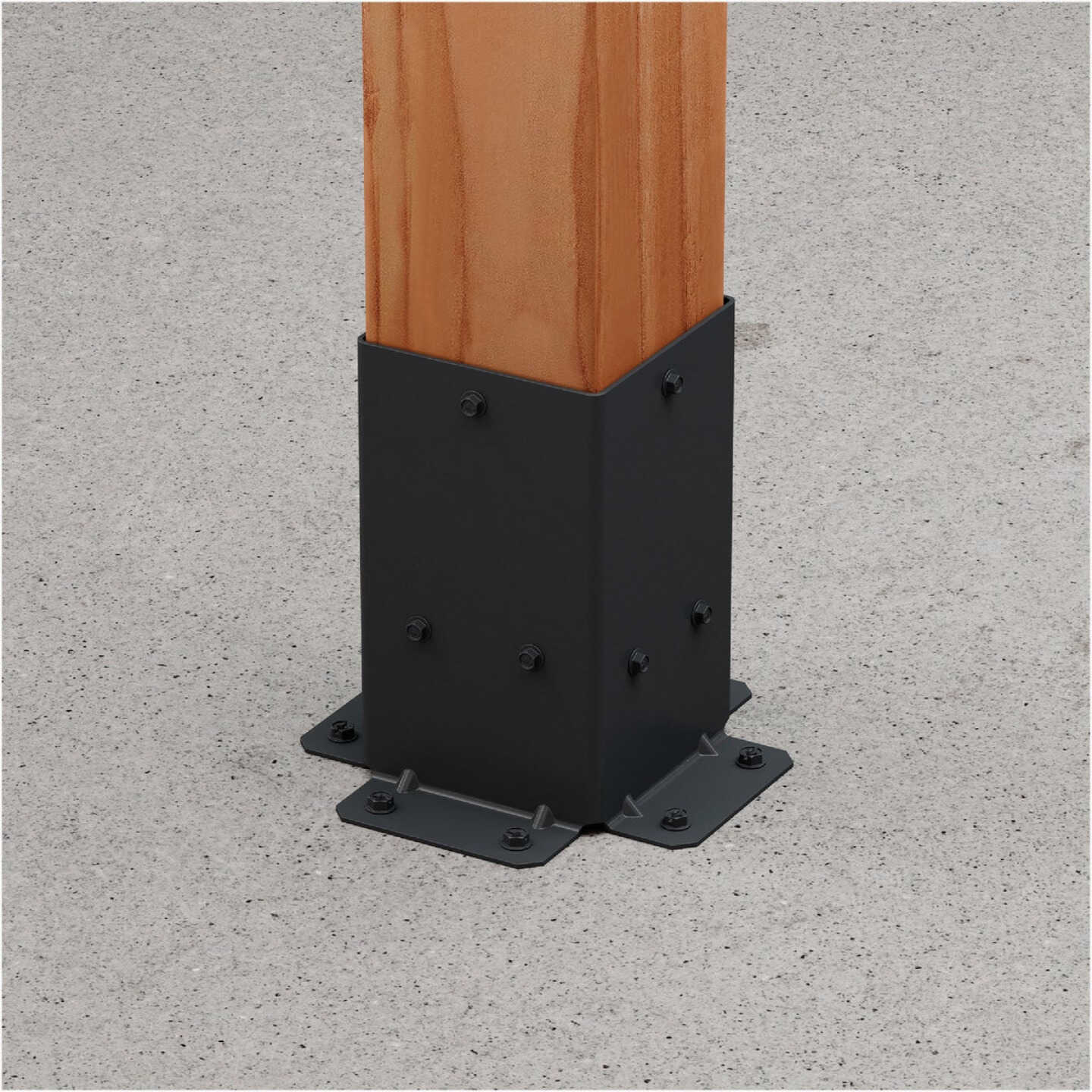 Simpson Strong-Tie Outdoor Accents Sage System Black Powder-Coated Post Base for 4x4 with Screws (2-Pack) Image 2