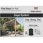Simpson Strong-Tie Outdoor Accents Sage System Black Powder-Coated Post Base for 4x4 with Screws (2-Pack) Image 1