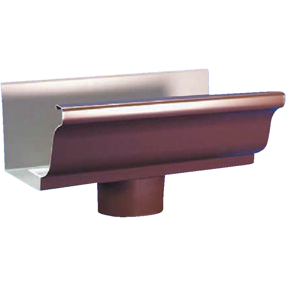 Amerimax 5 In. K Style Galvanized Brown Gutter Drop Outlet Image 1