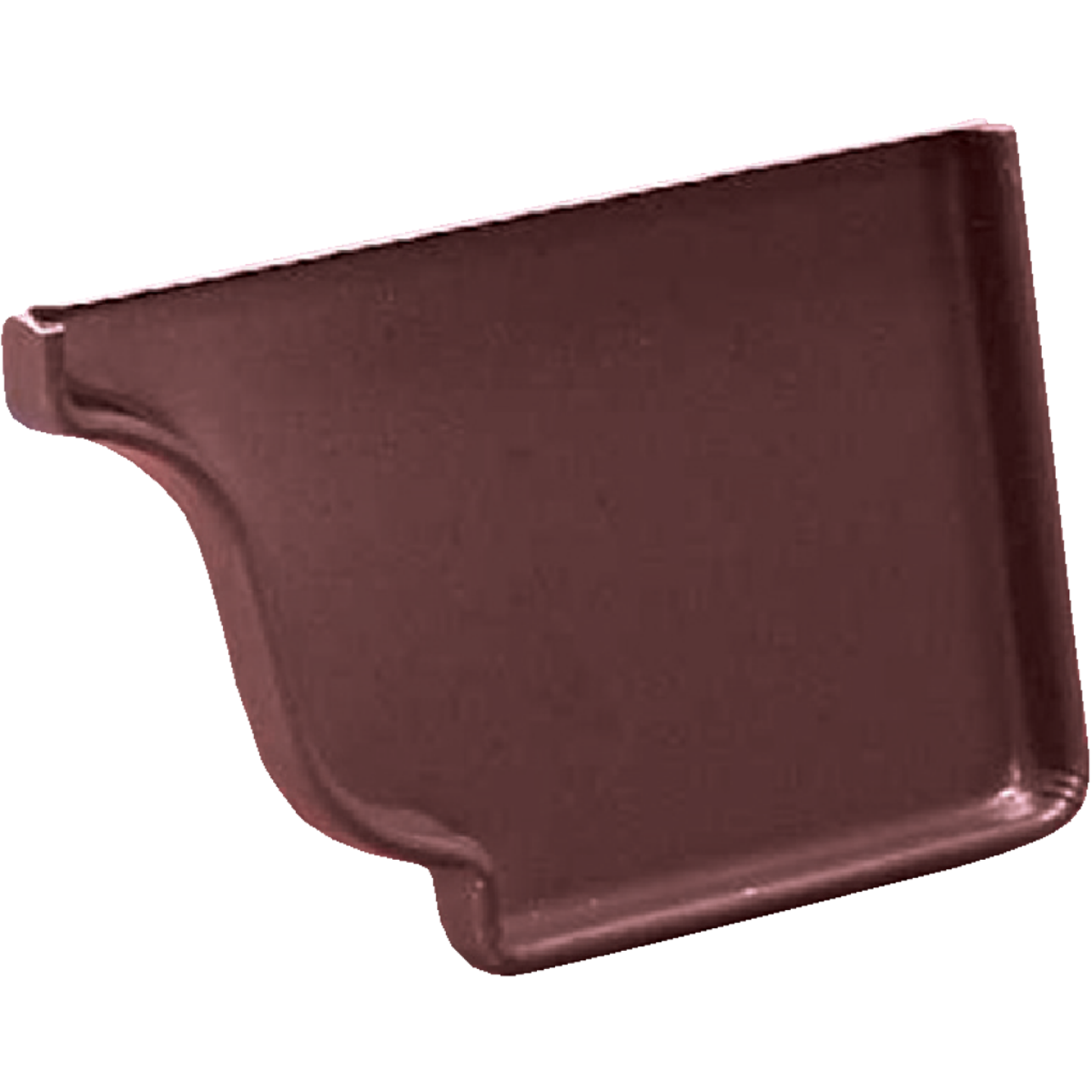 Amerimax 5 In. Galvanized Brown Right Gutter End Cap Image 1